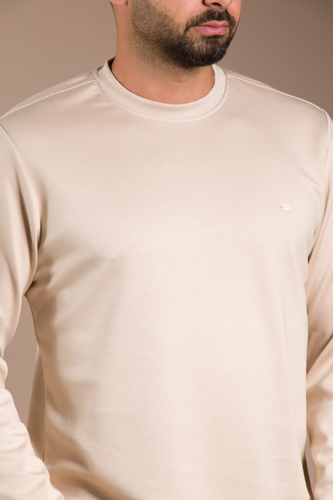 Bej Basic Soft Sweatshirt