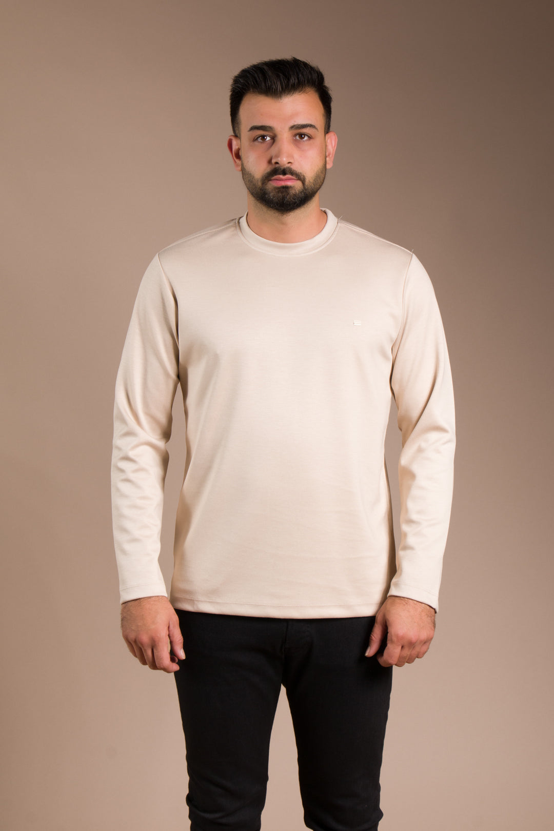 Bej Basic Soft Sweatshirt