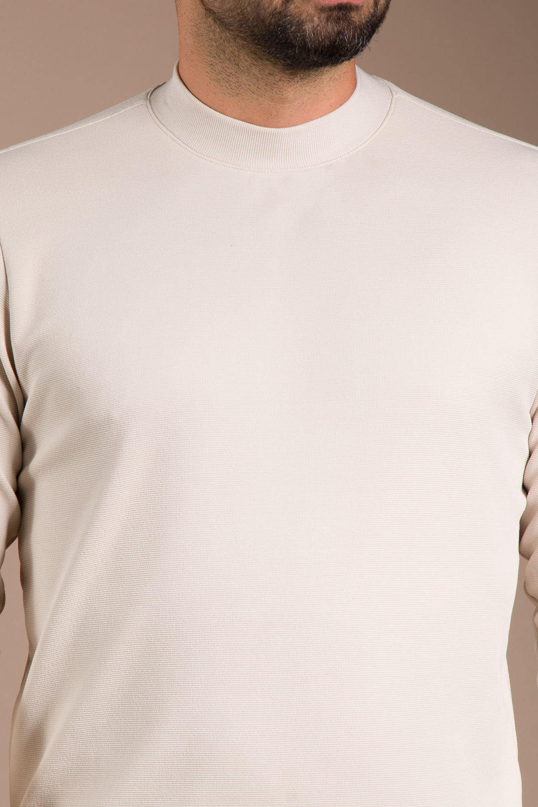 Bej Yarım Boğazlı Soft Sweatshirt