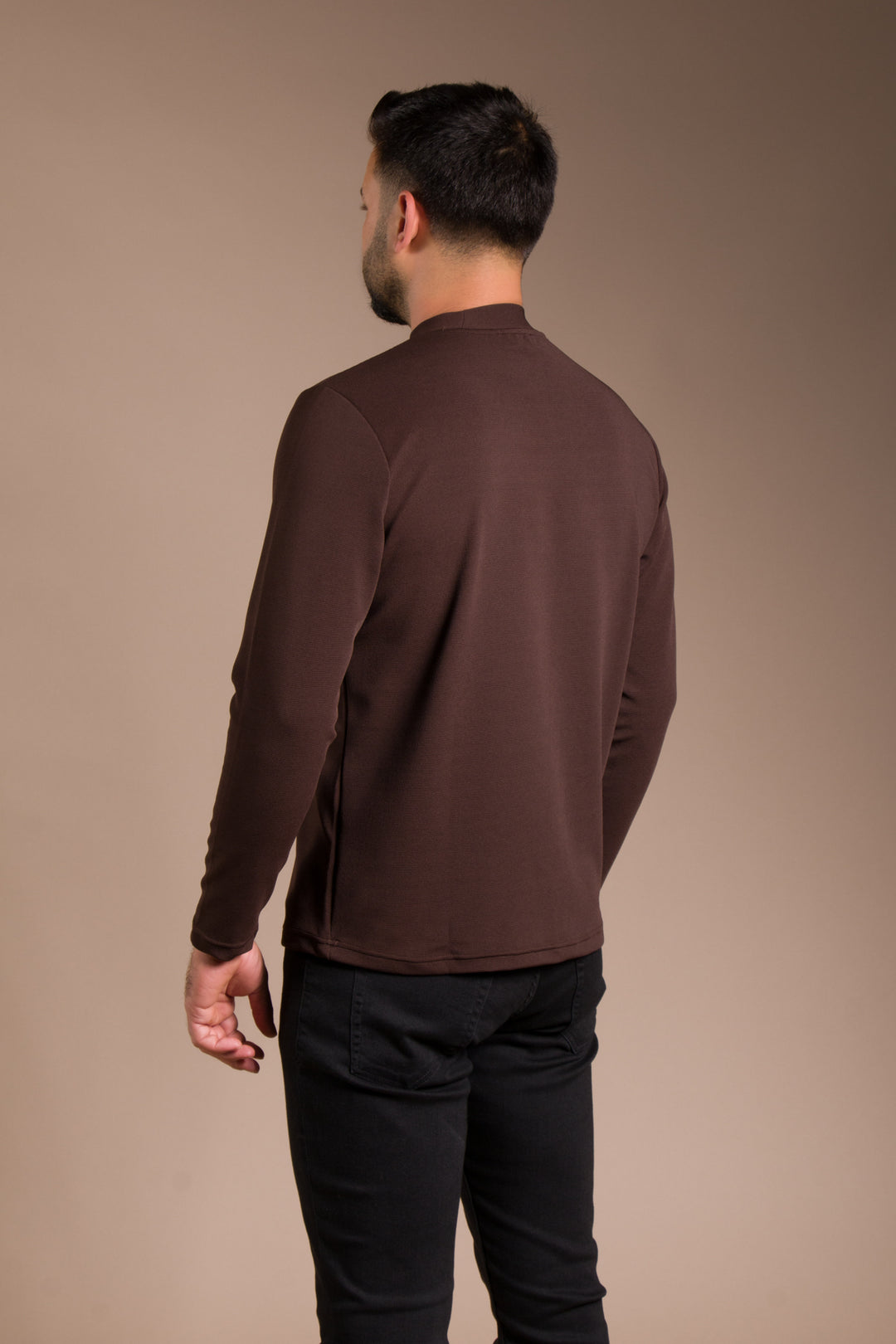 Kahve Yarım Boğazlı Soft Sweatshirt