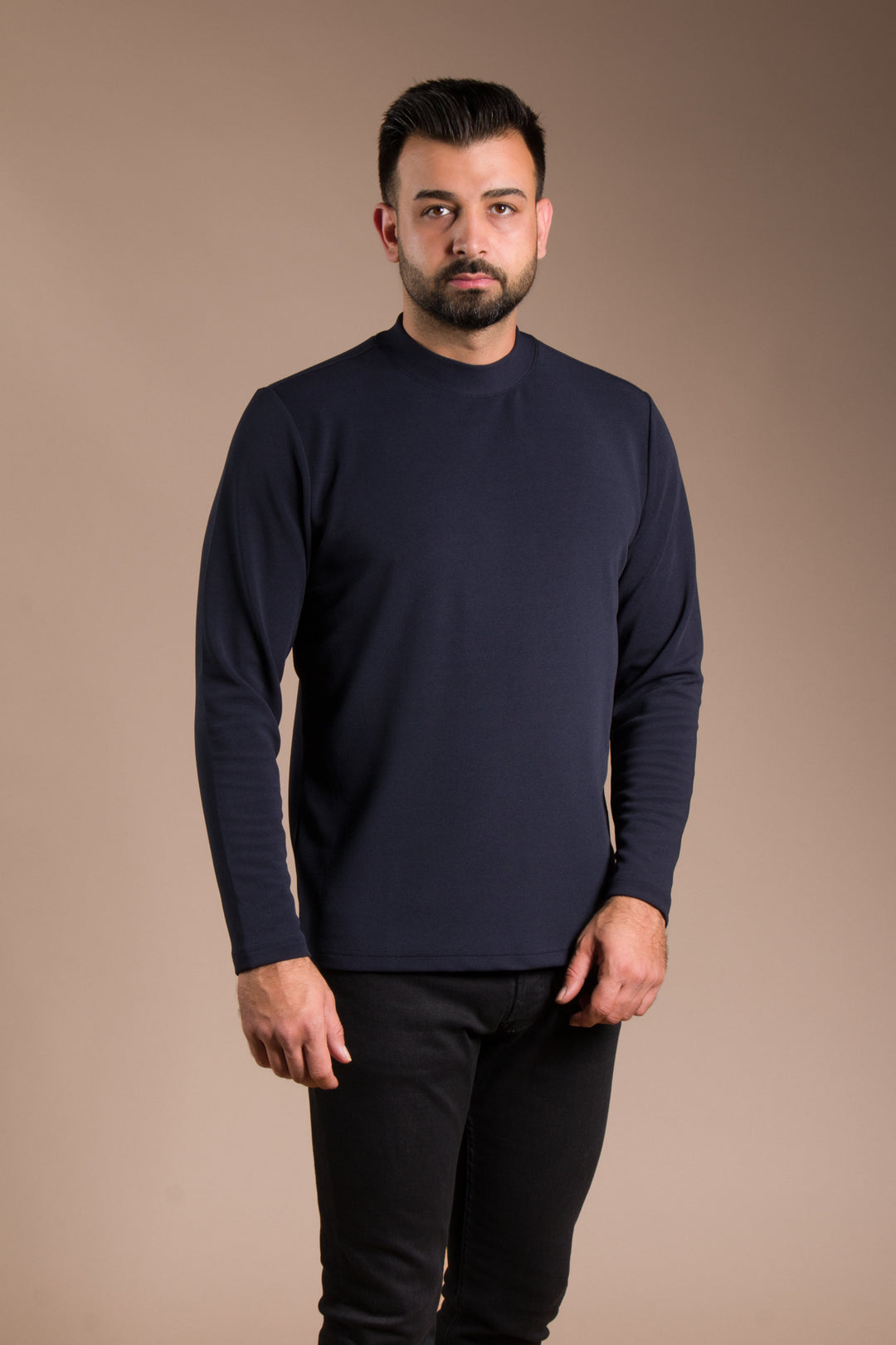 Lacivert Yarım Boğazlı Soft Sweatshirt