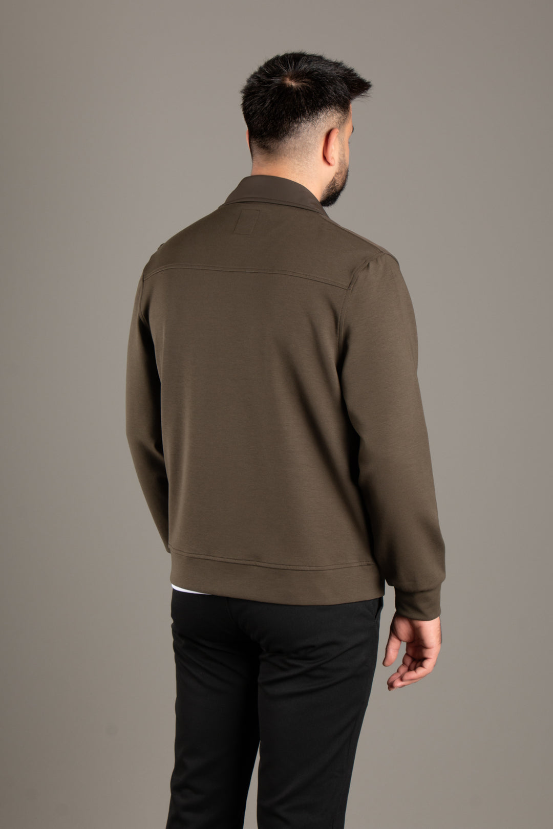 Polo Yaka Parçalı İnce Ceket