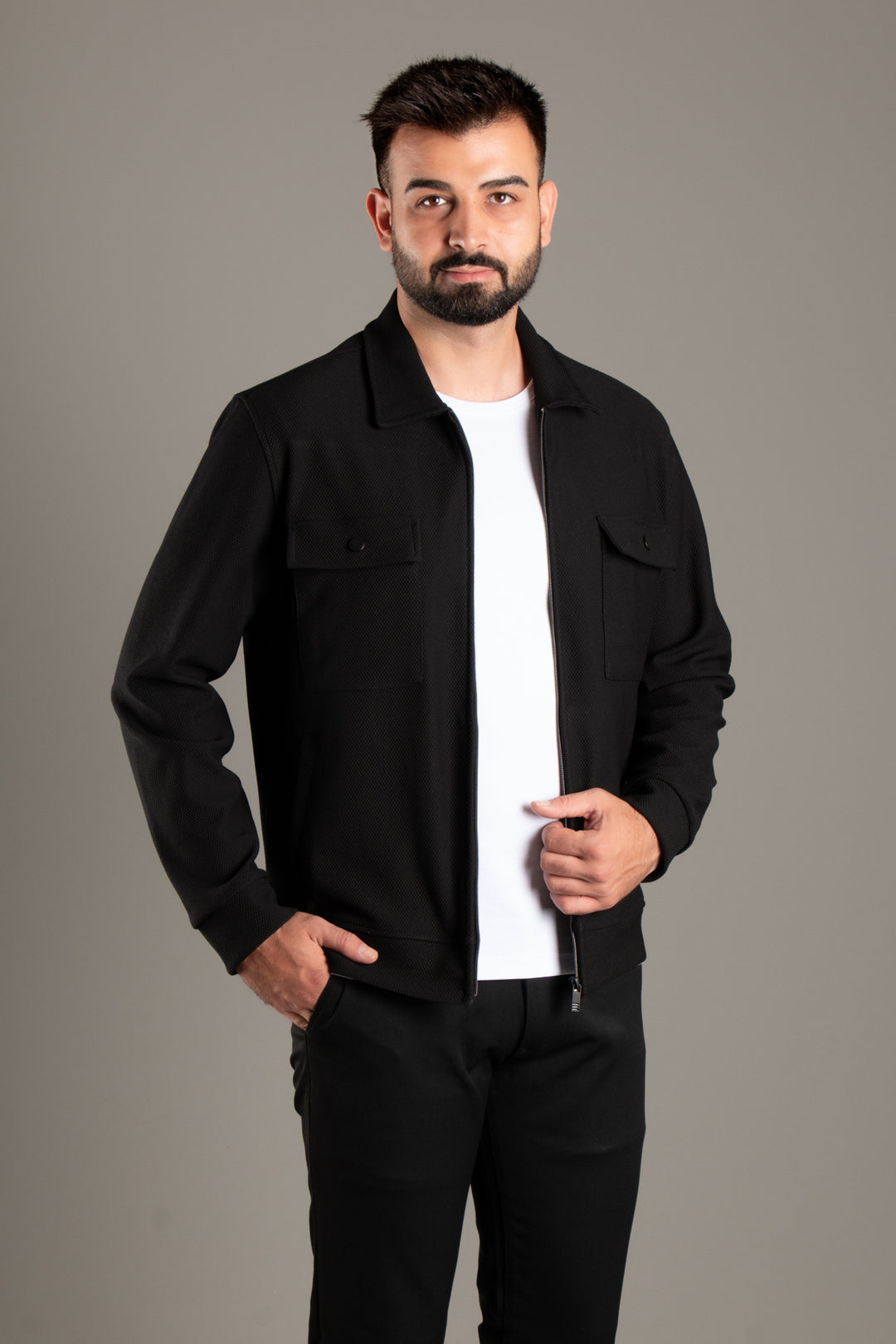 Dokulu Cepli İnce Ceket