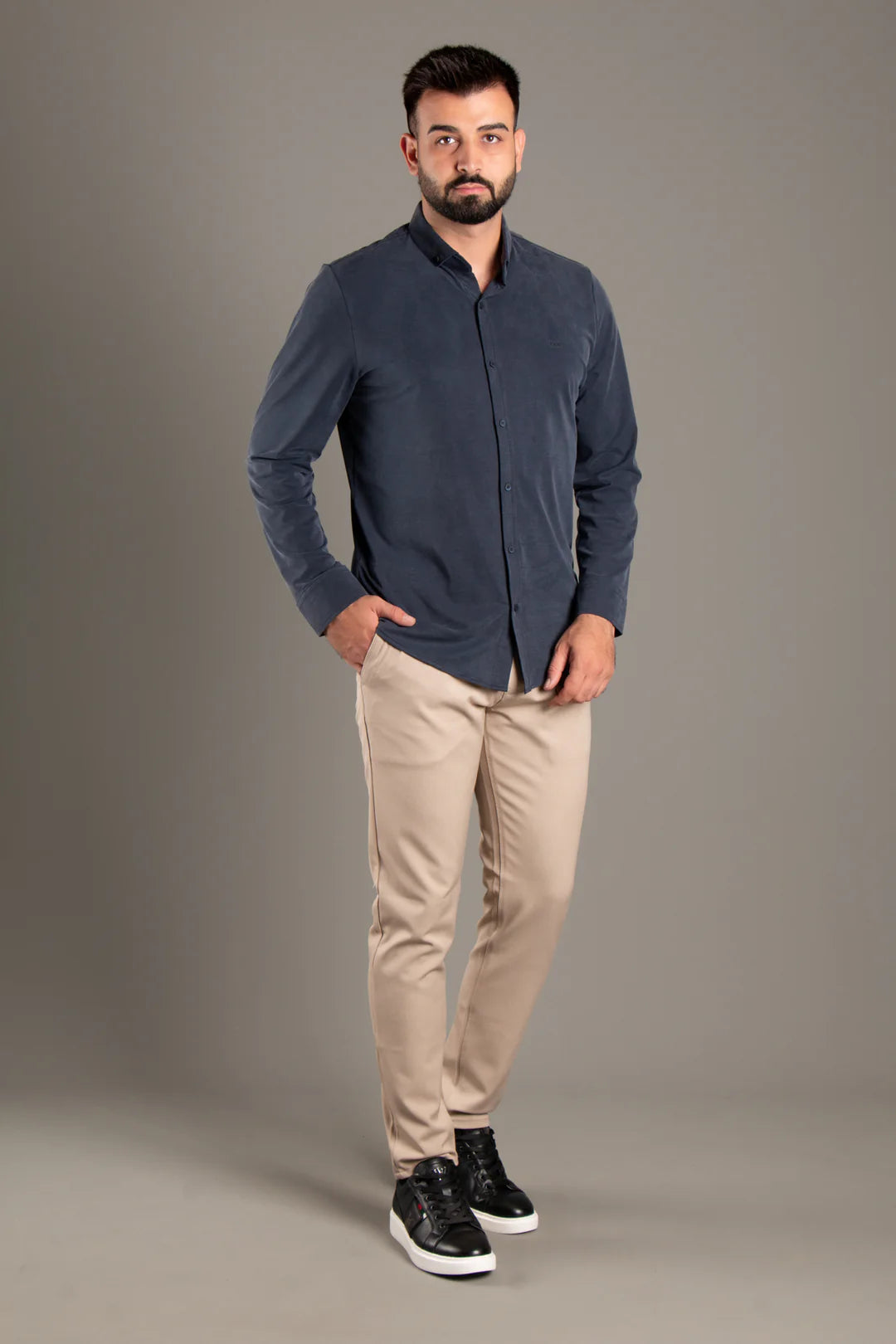 Dokulu Slim Fit Gömlek