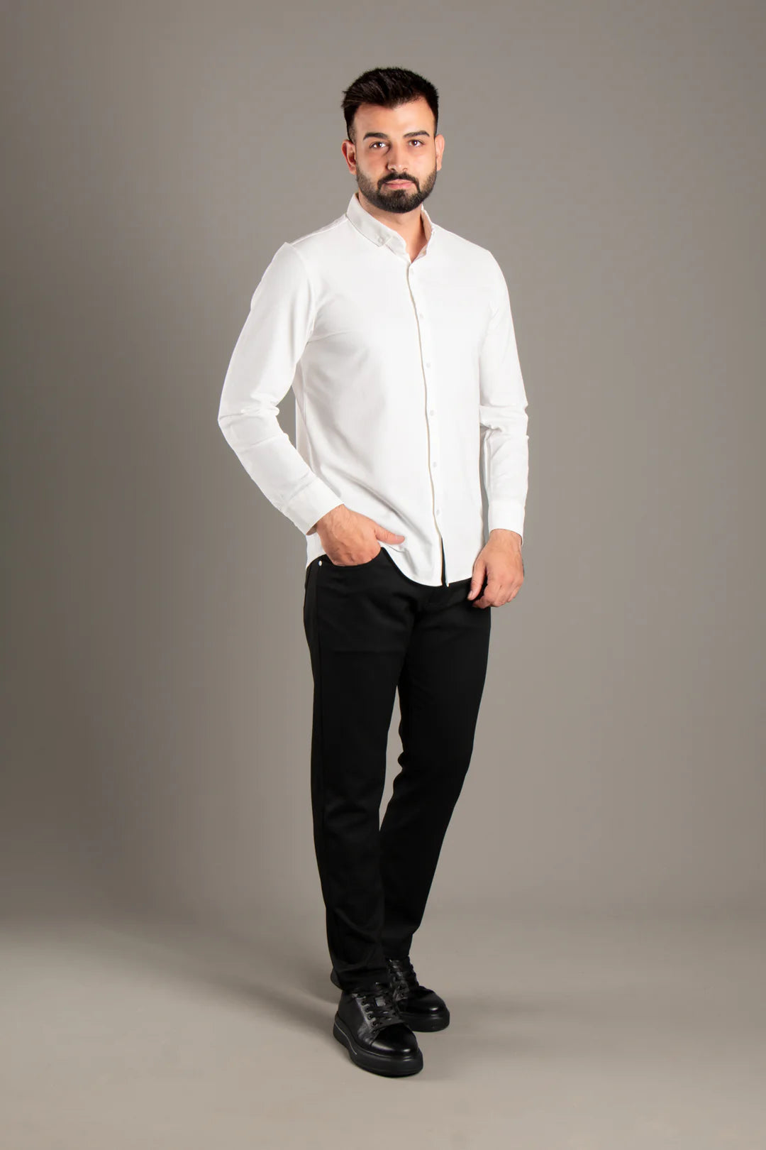 Dokulu Slim Fit Gömlek