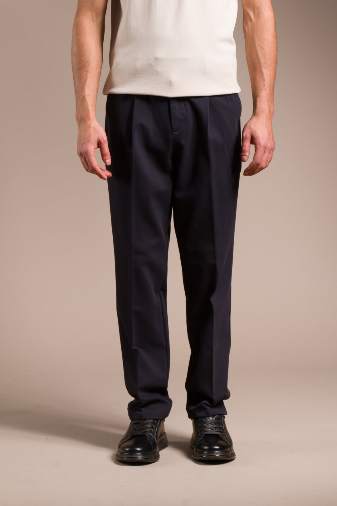 Lacivert Pileli Baggy Pantolon