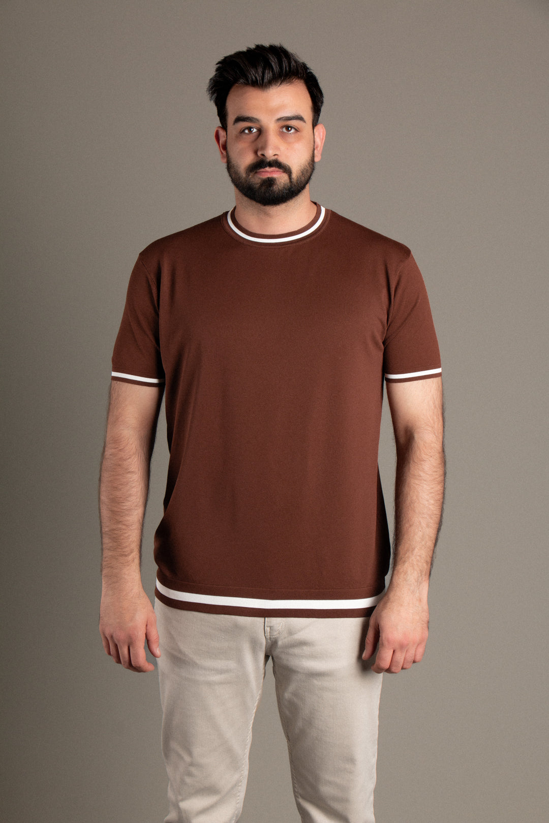 Şeritli Triko T-Shirt