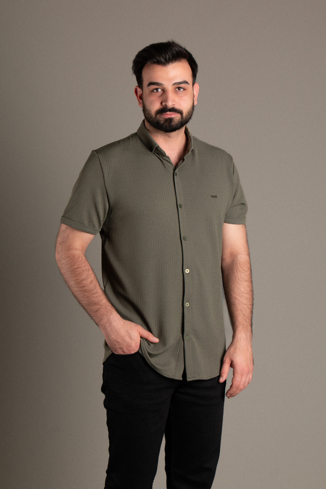 Dokulu Kısakol Gömlek