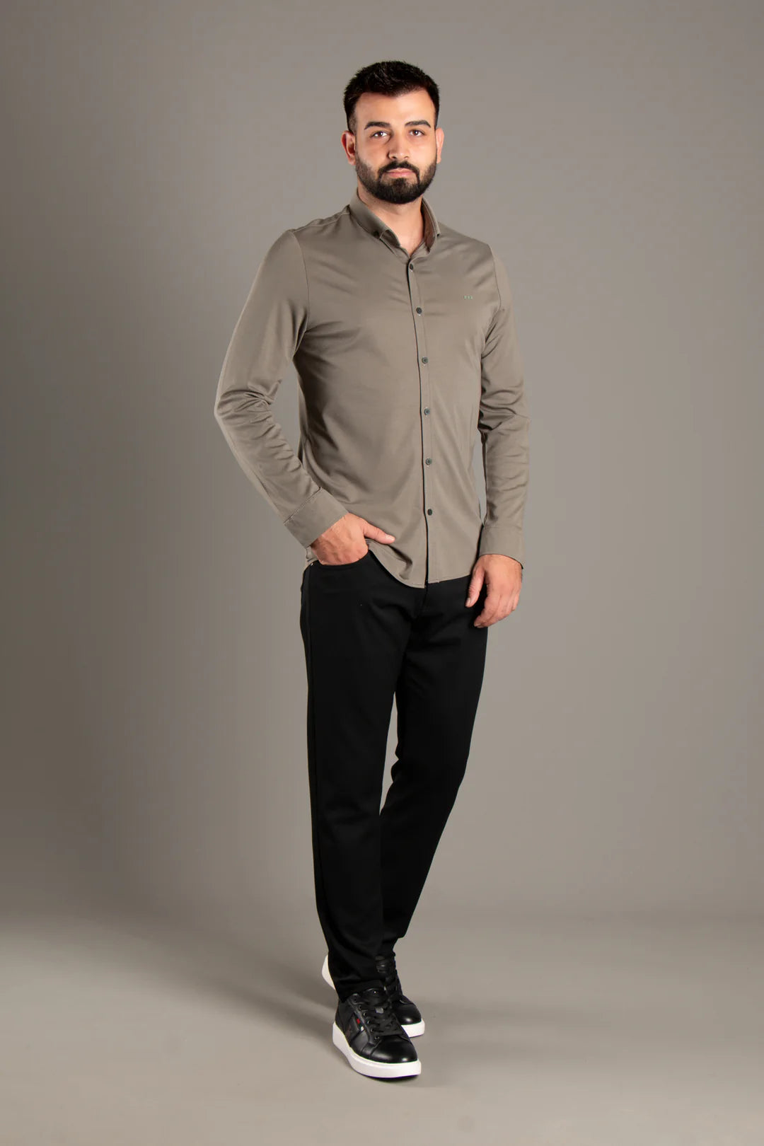 Soft Penye Basic Slim Fit Gömlek