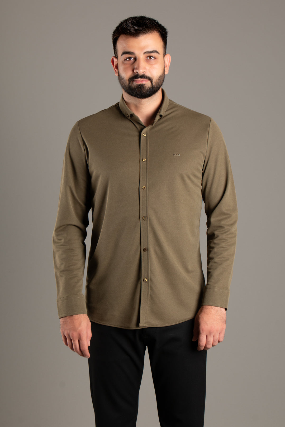 Dokulu Slim Fit Gömlek