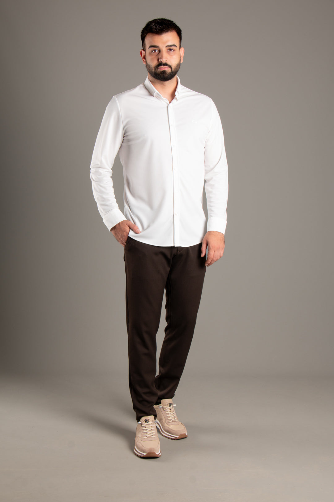 Dokulu Slim Fit Gömlek