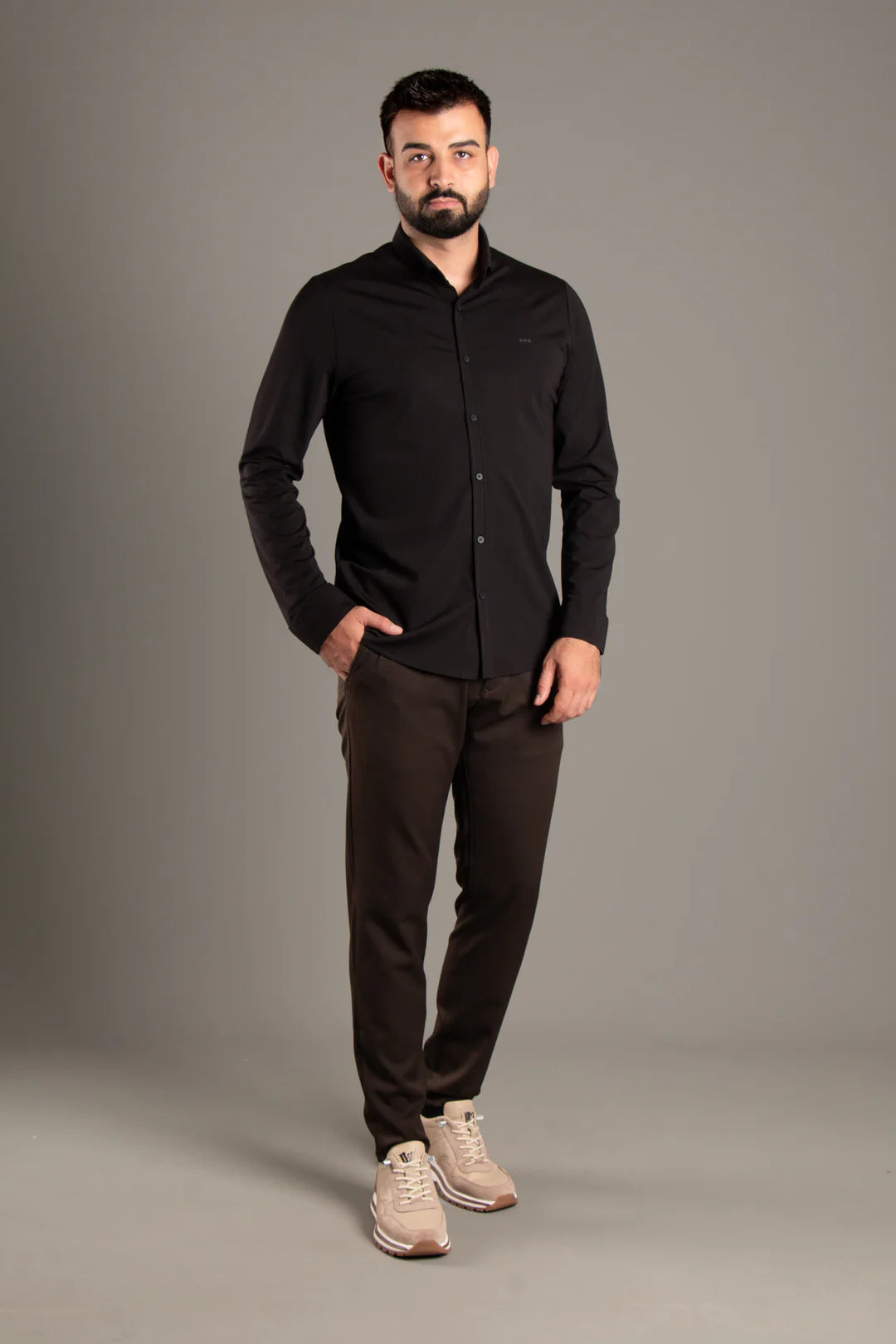 Soft Penye Basic Slim Fit Gömlek