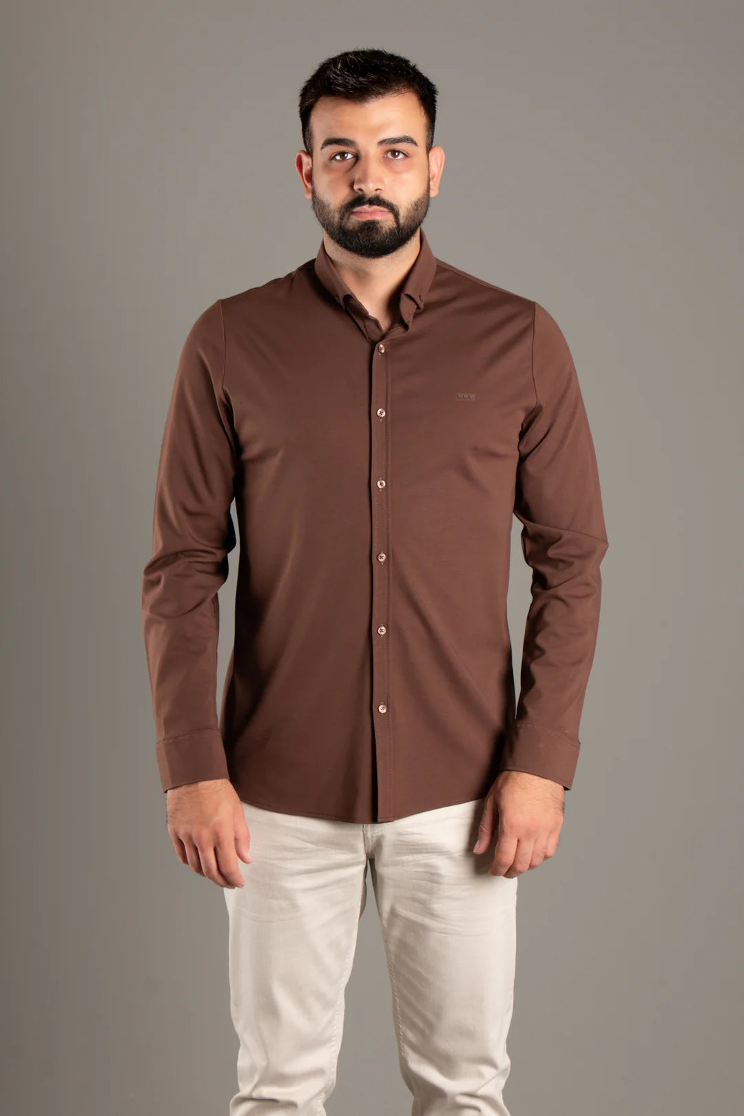 Soft Penye Basic Slim Fit Gömlek