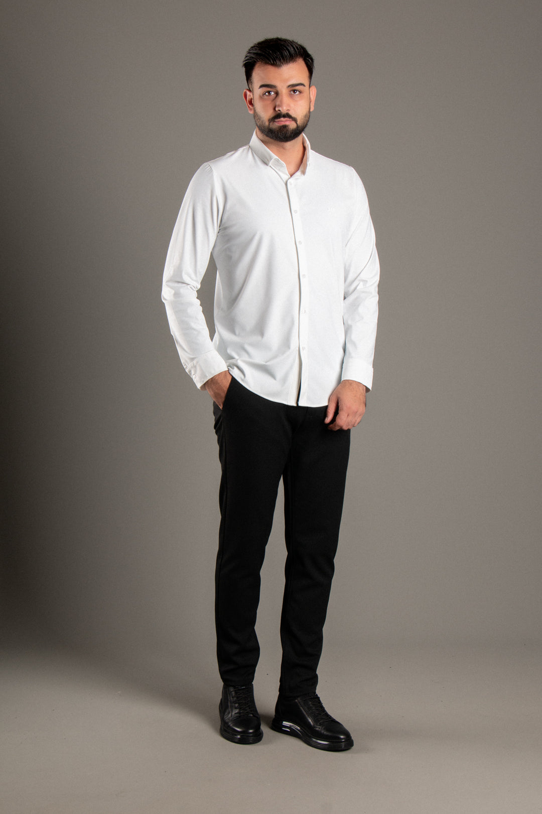 Soft Likralı Saten Slimfit Gömlek