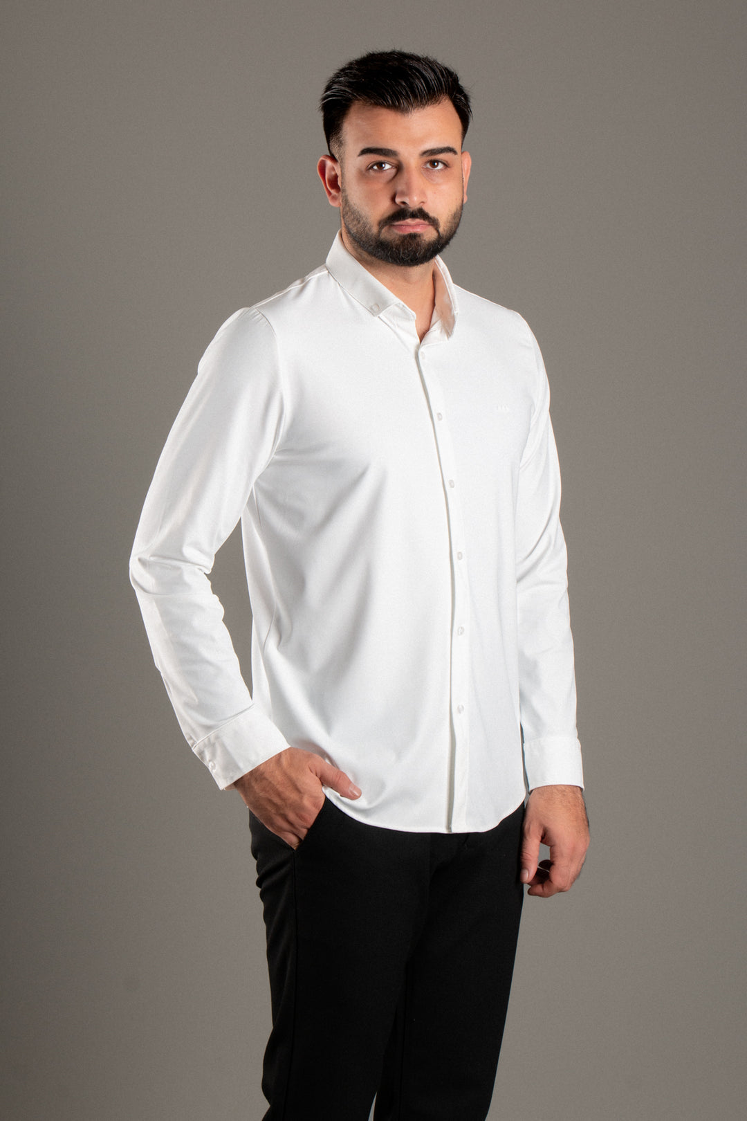 Soft Likralı Saten Slimfit Gömlek