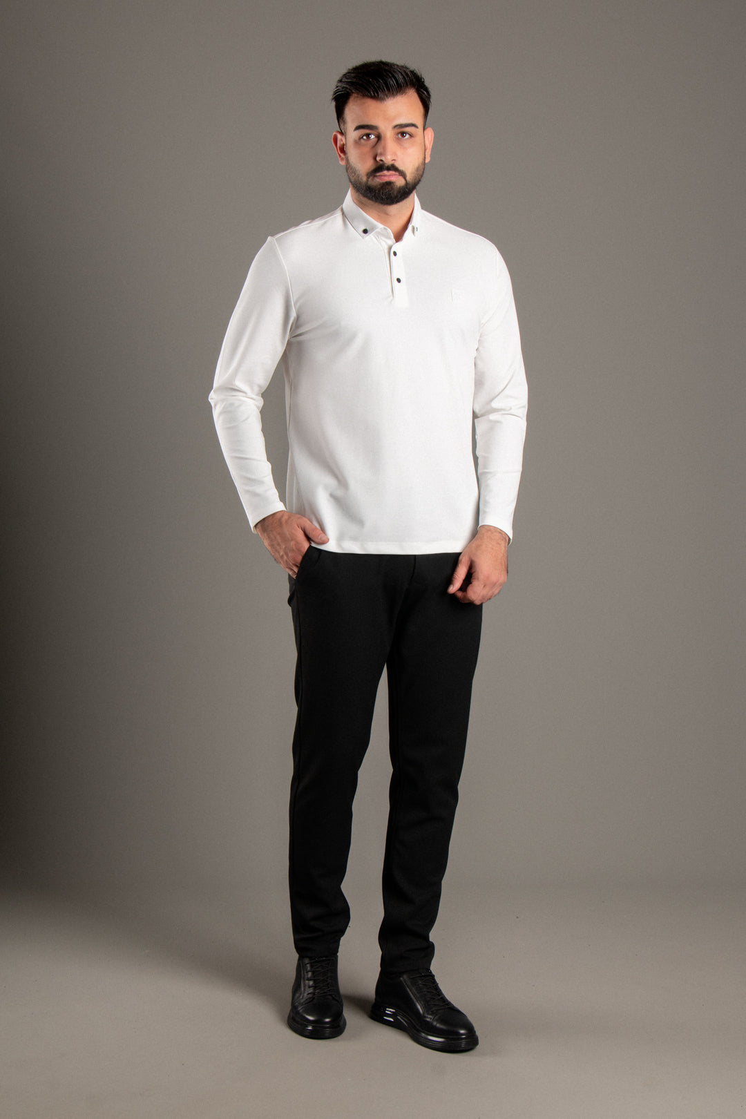 Dokulu Polo Yaka Sweatshirt