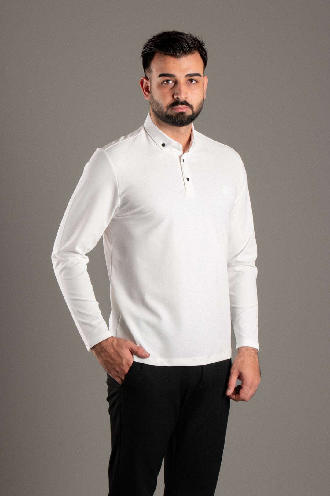 Dokulu Polo Yaka Sweatshirt