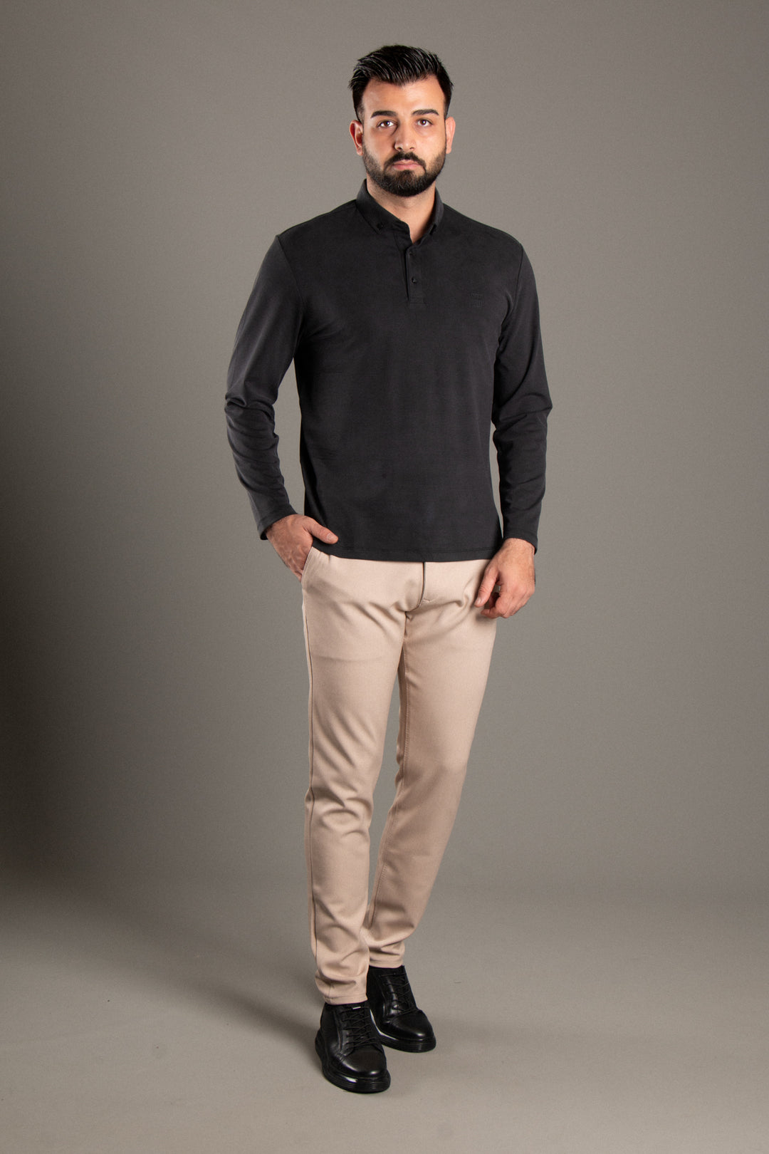 Dokulu Polo Yaka Sweatshirt
