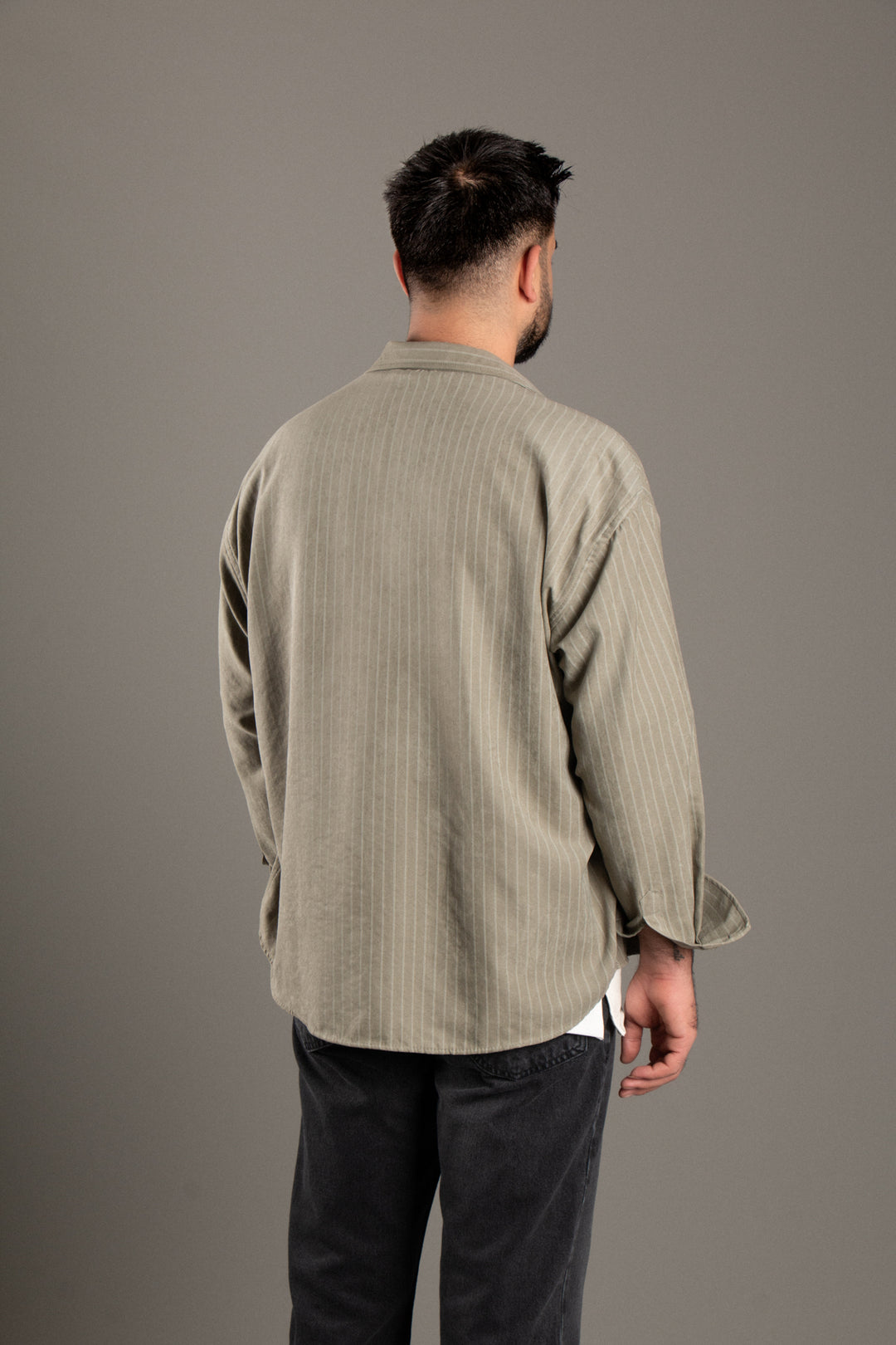 Oxford Çizgili Oversize Gömlek