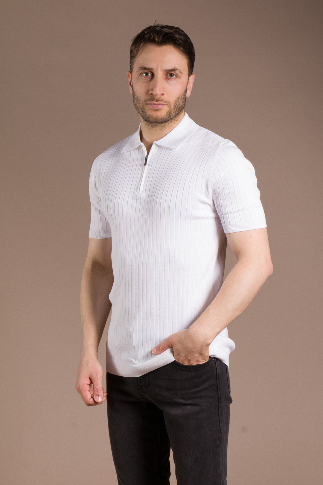Dokulu Polo Yaka Triko T-Shirt