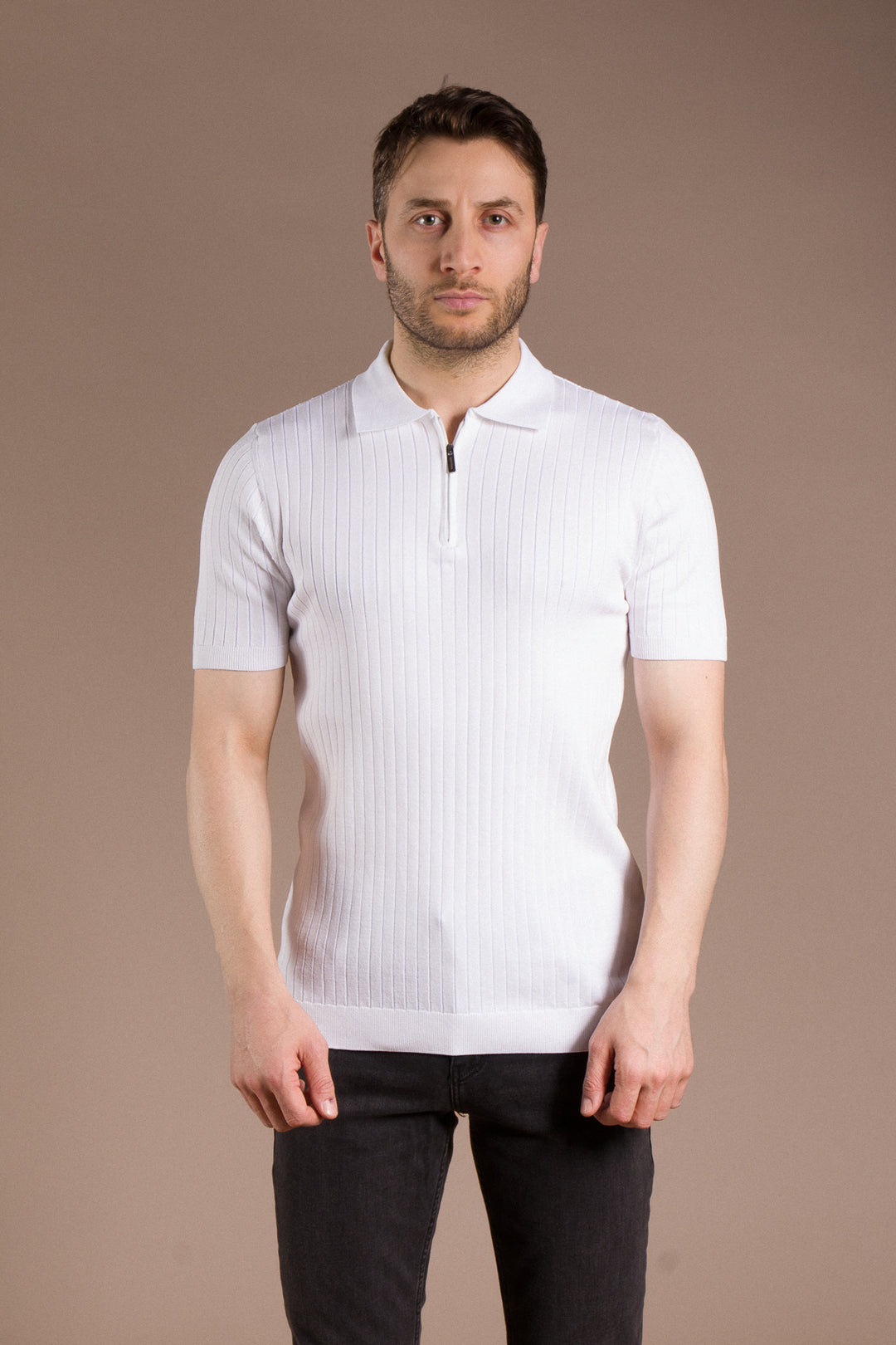Dokulu Polo Yaka Triko T-Shirt