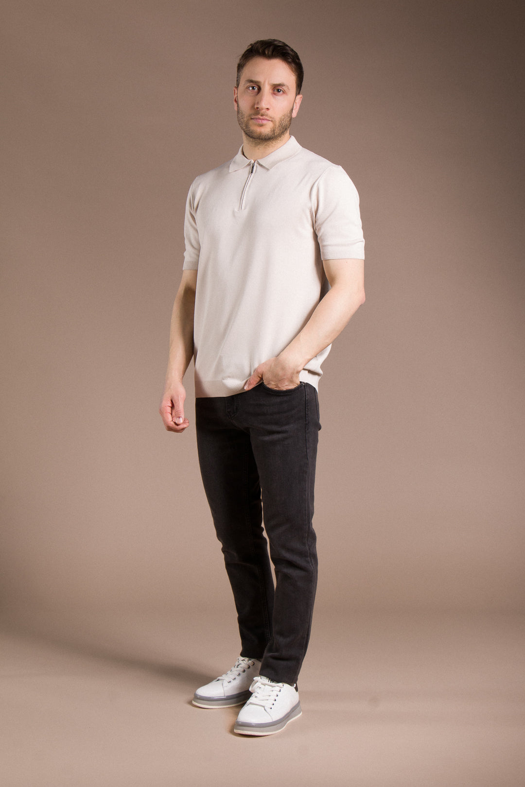 Basic Polo Yaka Triko T-Shirt