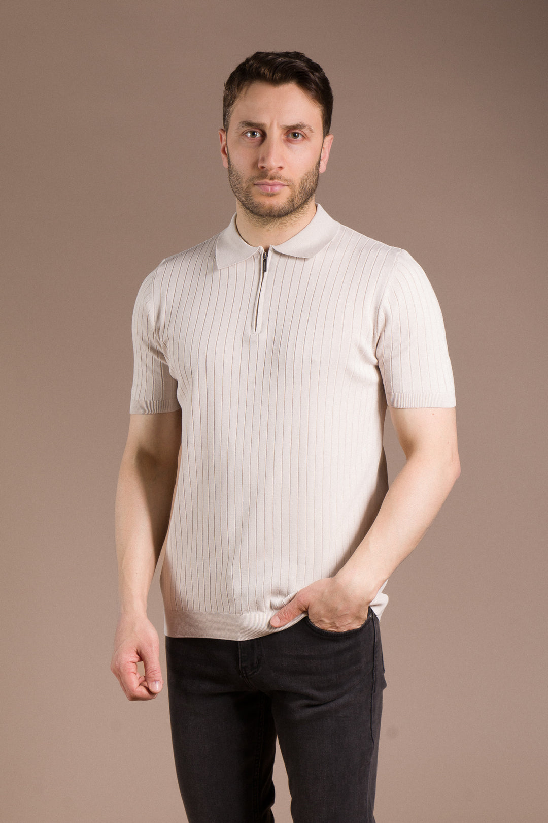 Dokulu Polo Yaka Triko T-Shirt