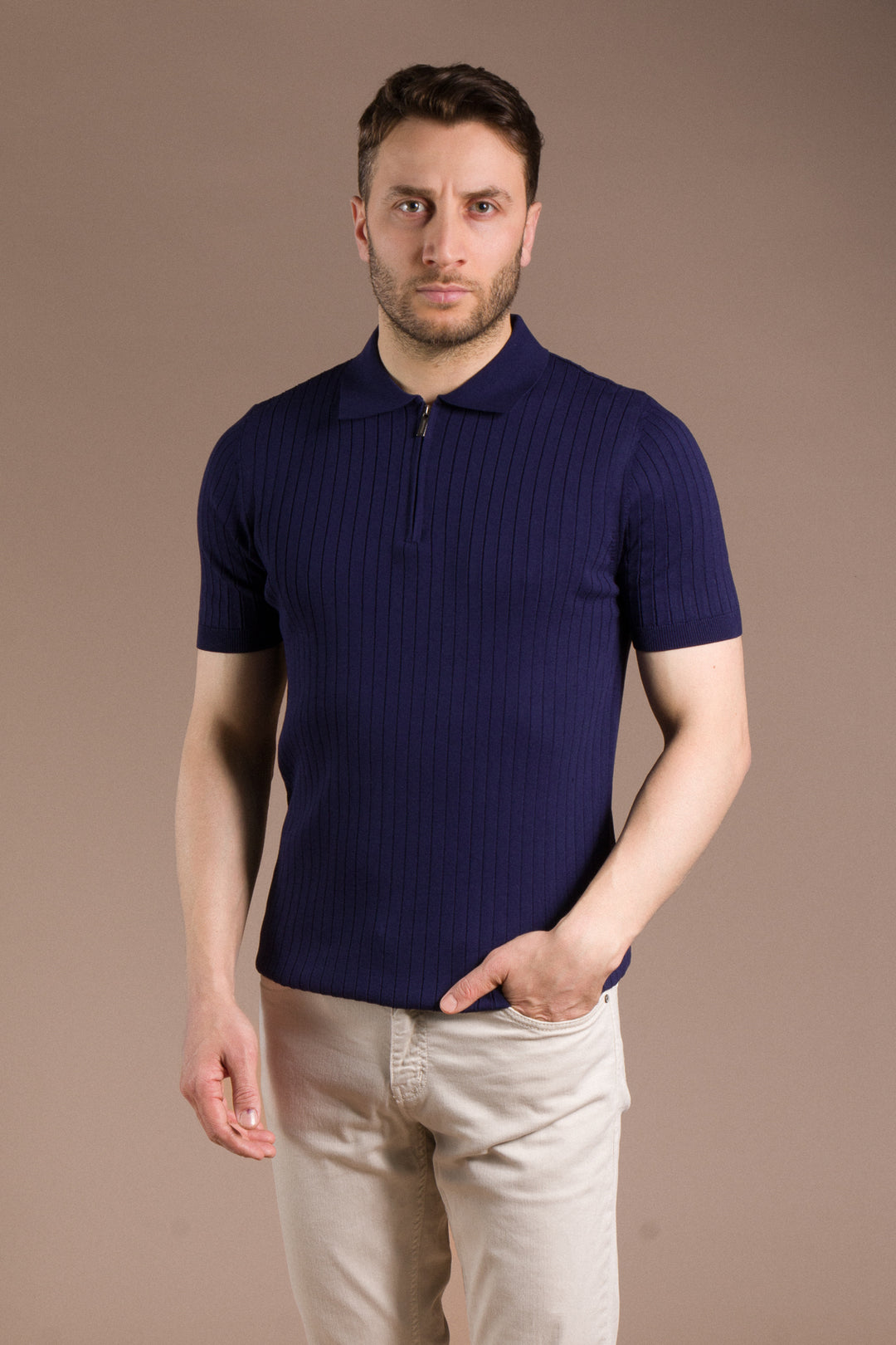 Dokulu Polo Yaka Triko T-Shirt