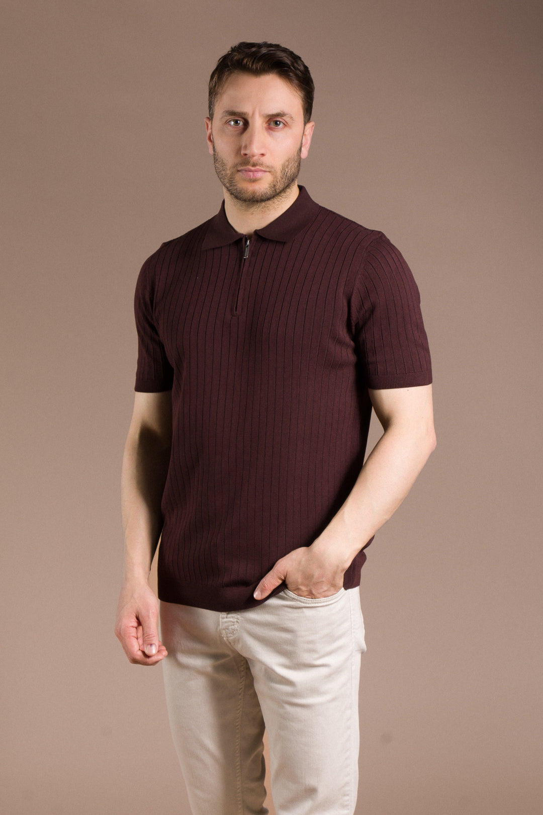 Dokulu Polo Yaka Triko T-Shirt