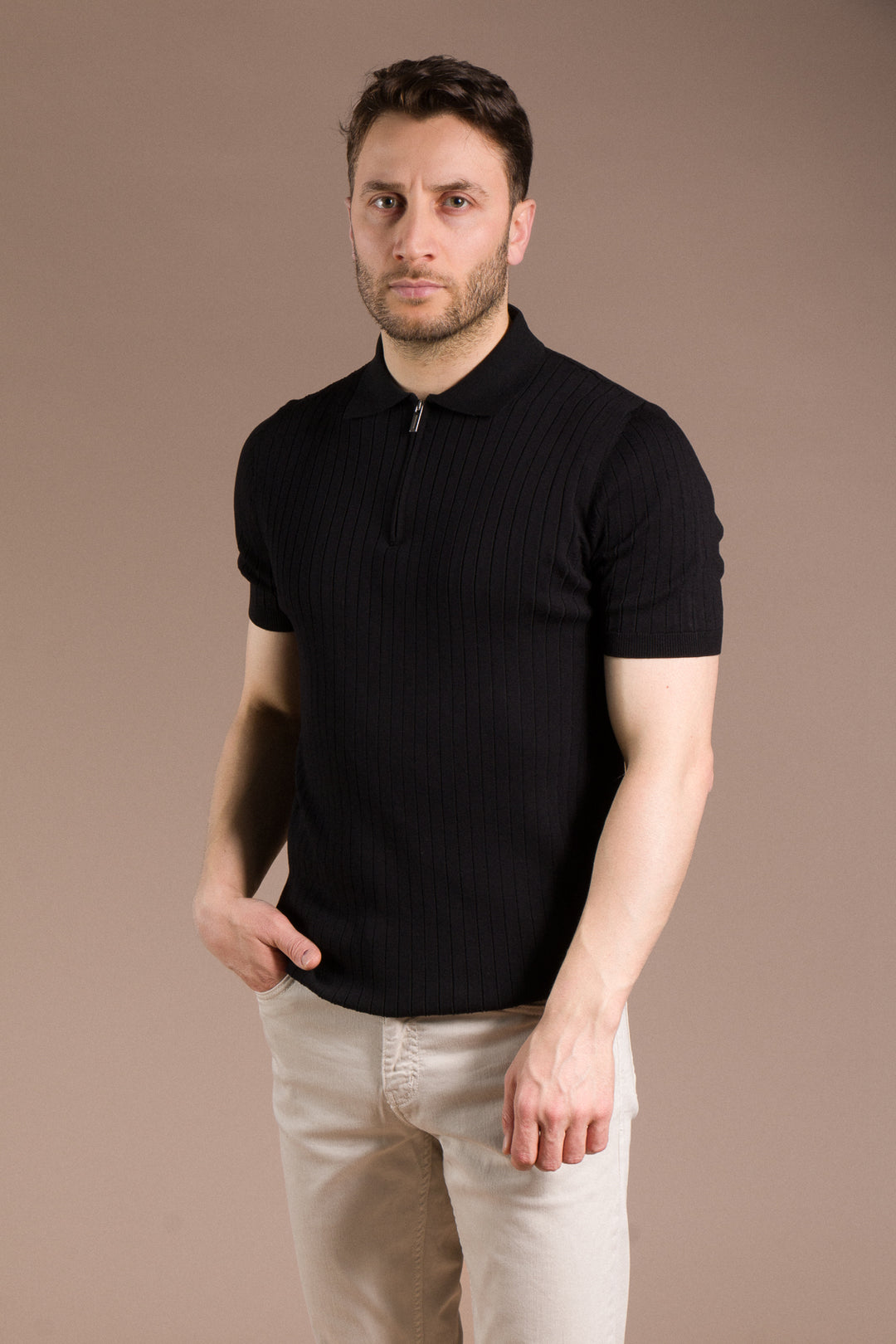 Dokulu Polo Yaka Triko T-Shirt