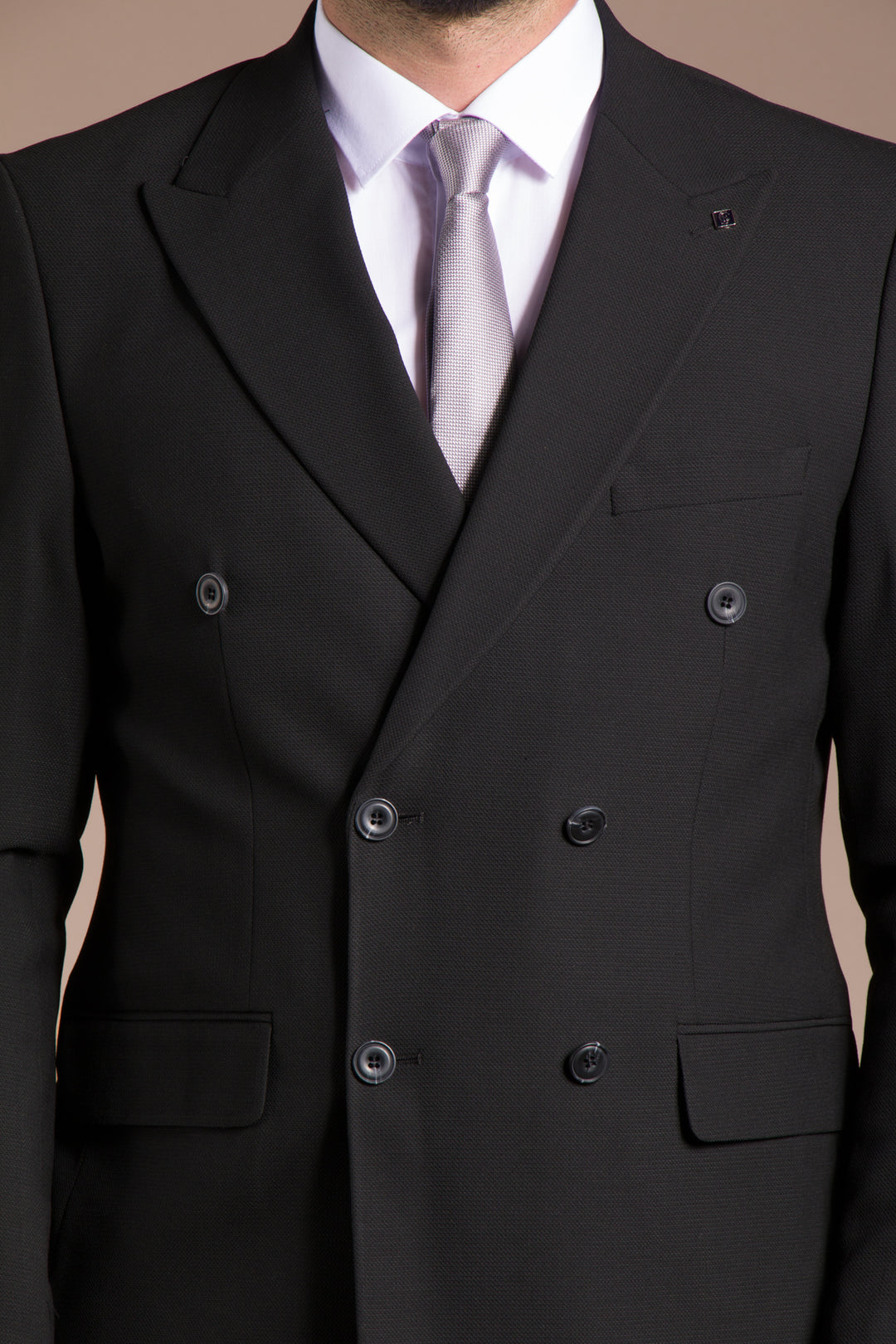 Armürlü Slim Fit Kruvaze Takım Elbise