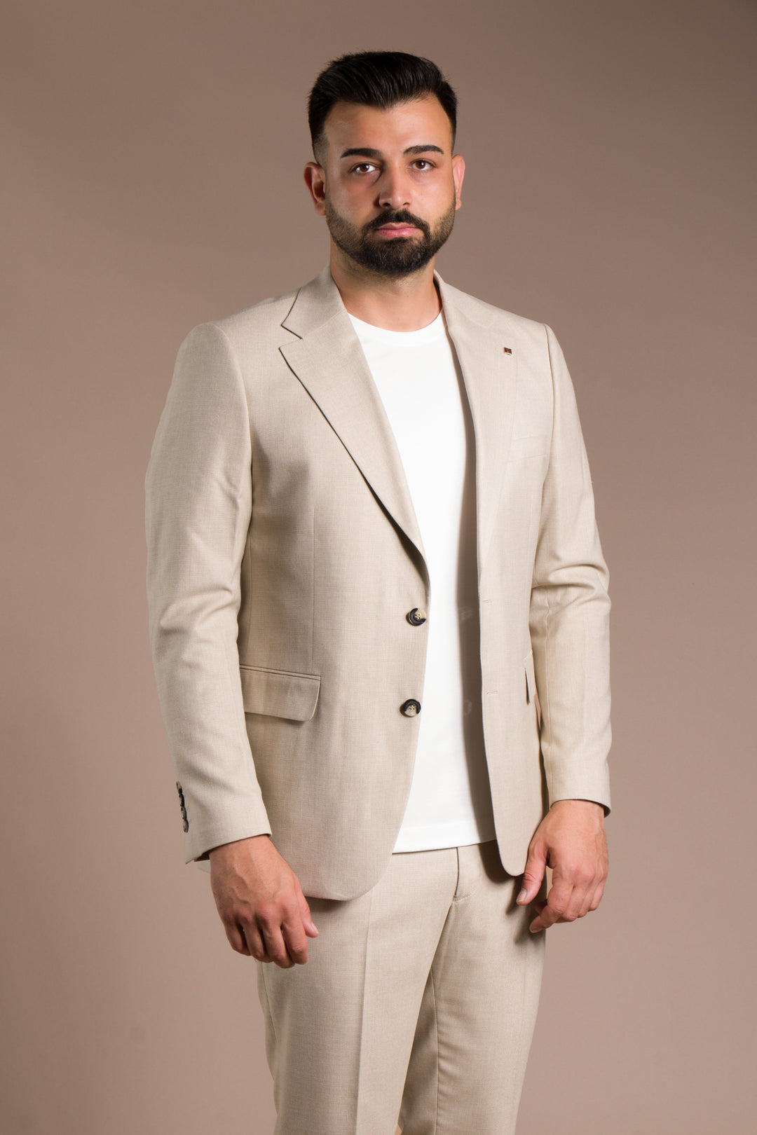 Dokulu Slim Fit Takım Elbise