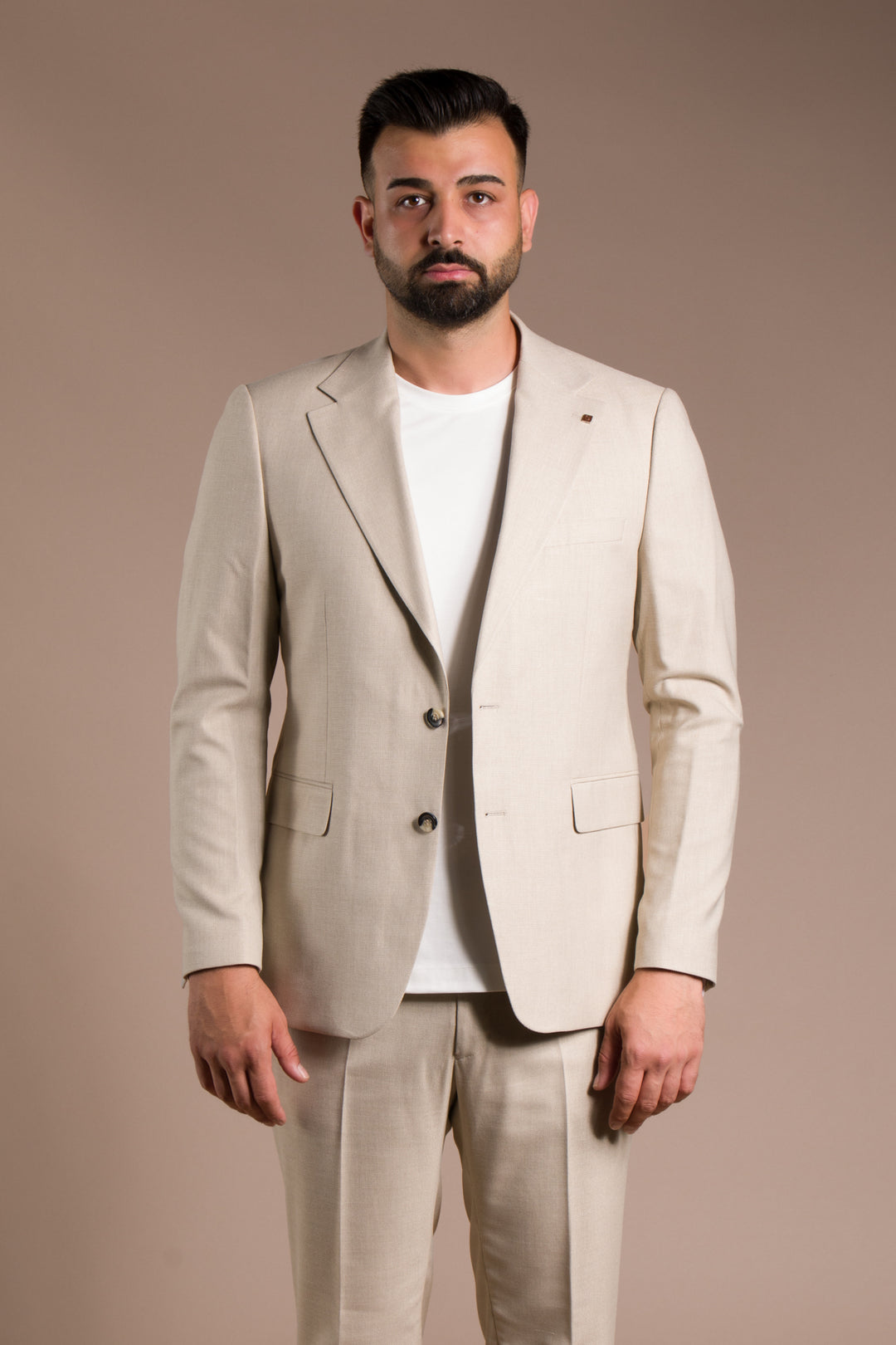 Dokulu Slim Fit Takım Elbise