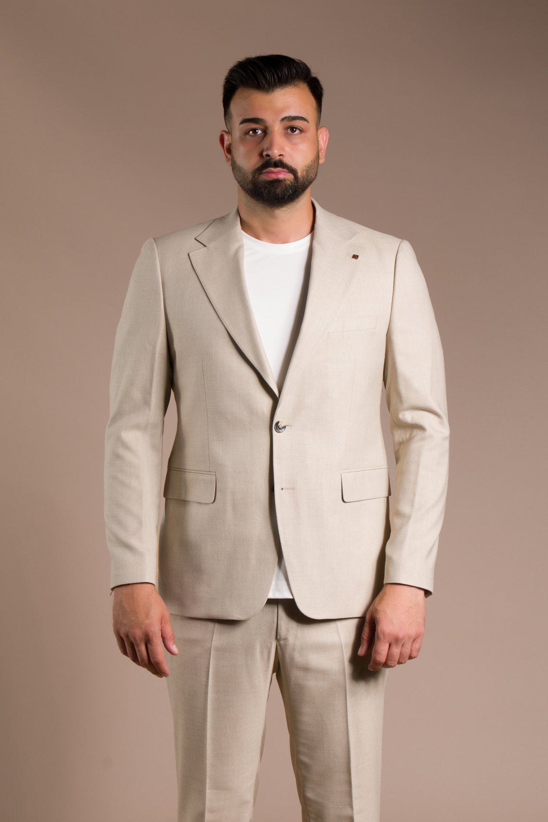 Dokulu Slim Fit Takım Elbise