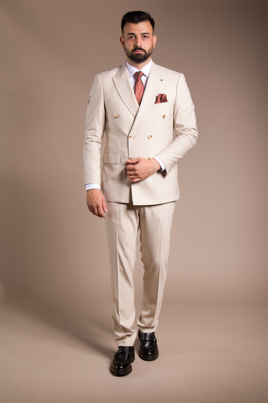 Slim Fit Kruvaze Takım Elbise