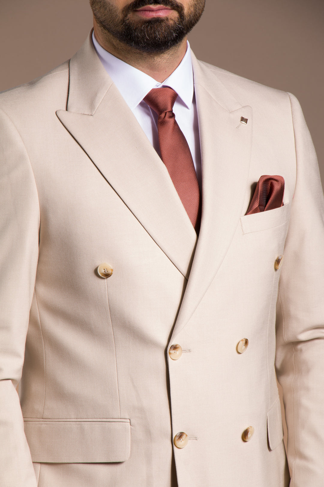 Slim Fit Kruvaze Takım Elbise