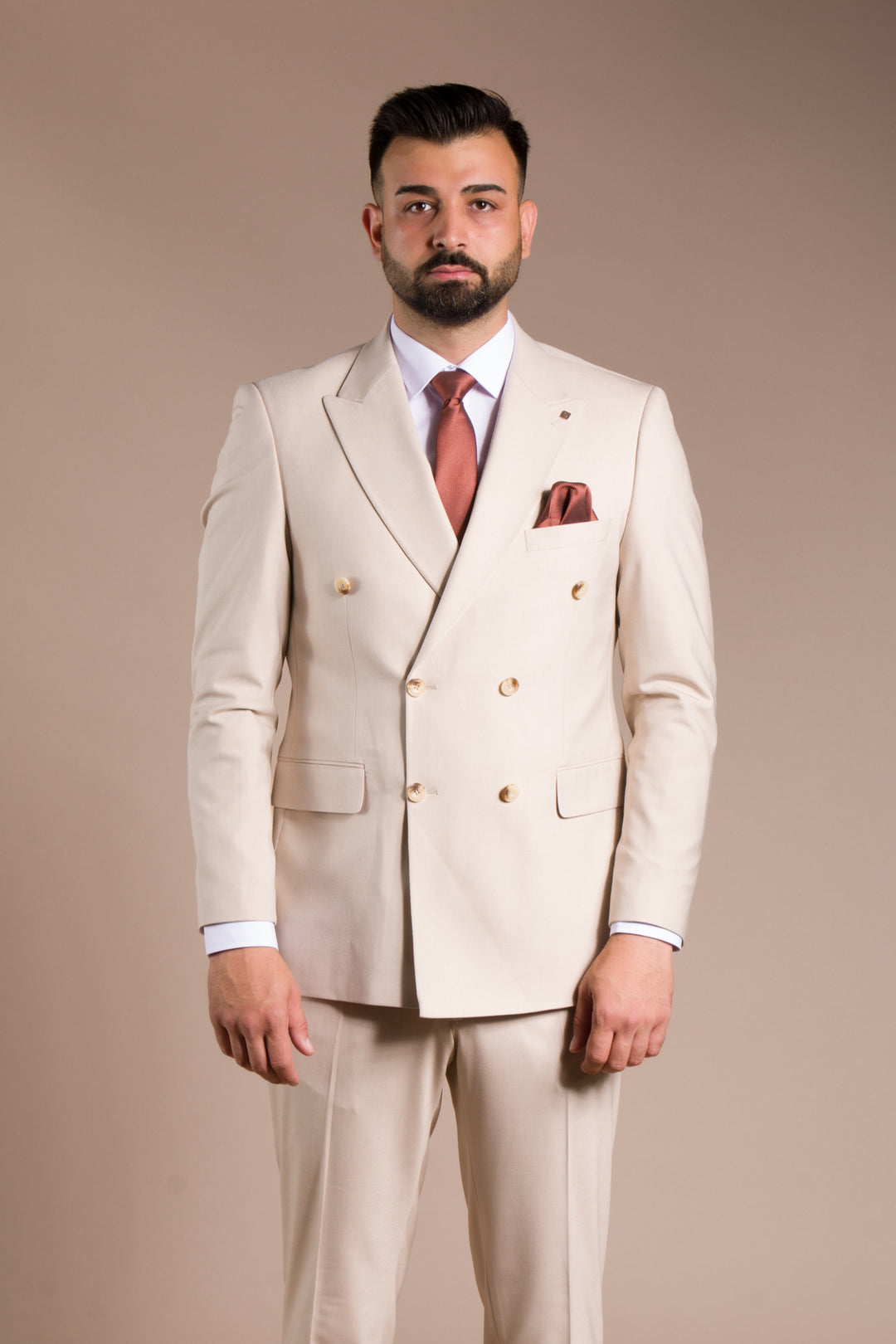 Slim Fit Kruvaze Takım Elbise