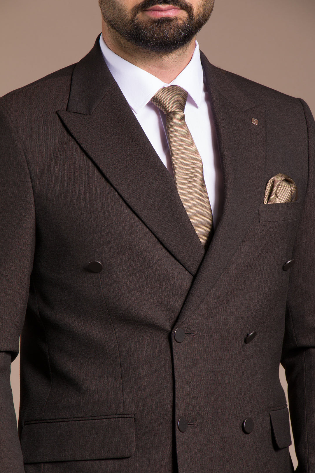Dokulu Slim Fit Kruvaze Takım Elbise