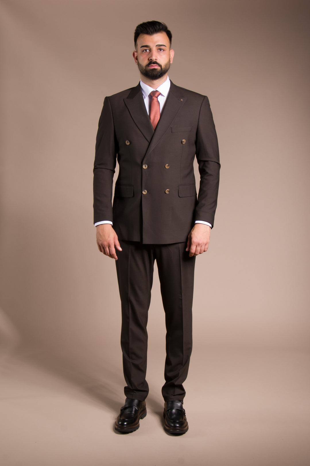 Slim Fit Kruvaze Takım Elbise