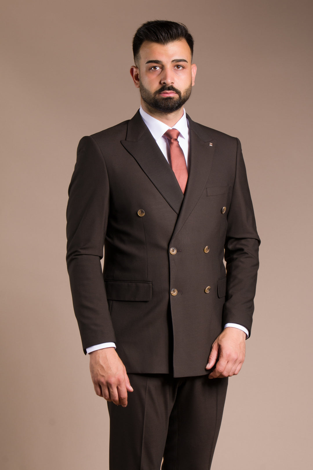 Slim Fit Kruvaze Takım Elbise