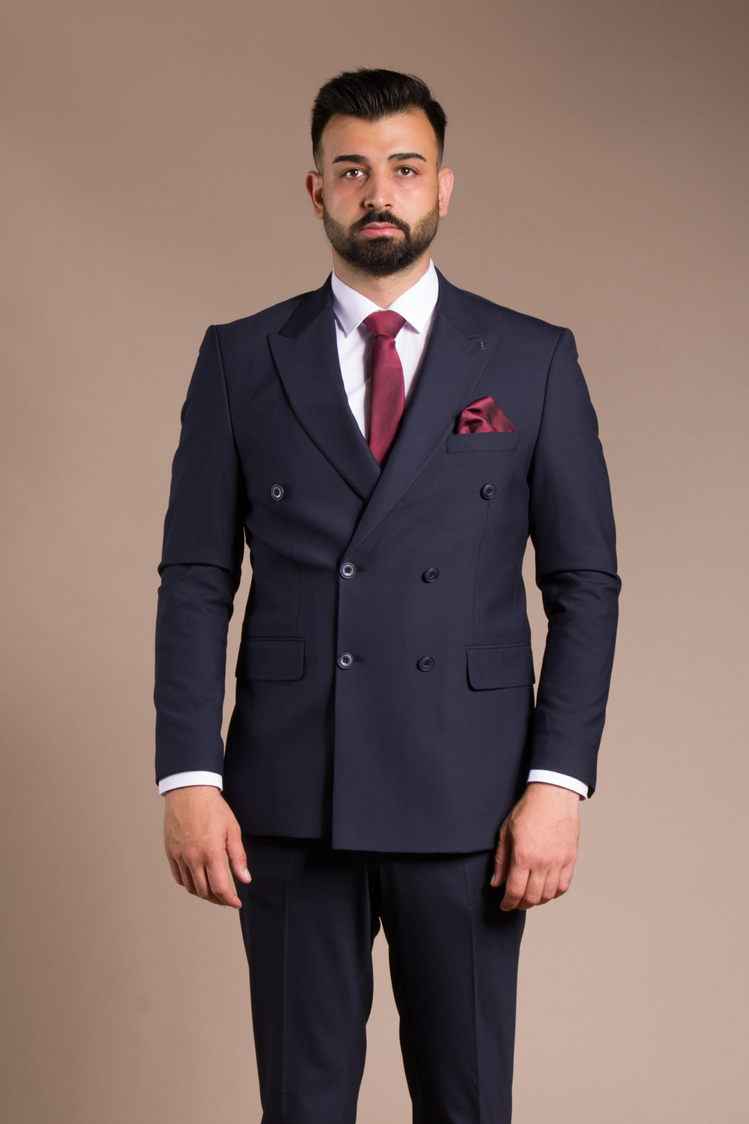 Slim Fit Kruvaze Takım Elbise
