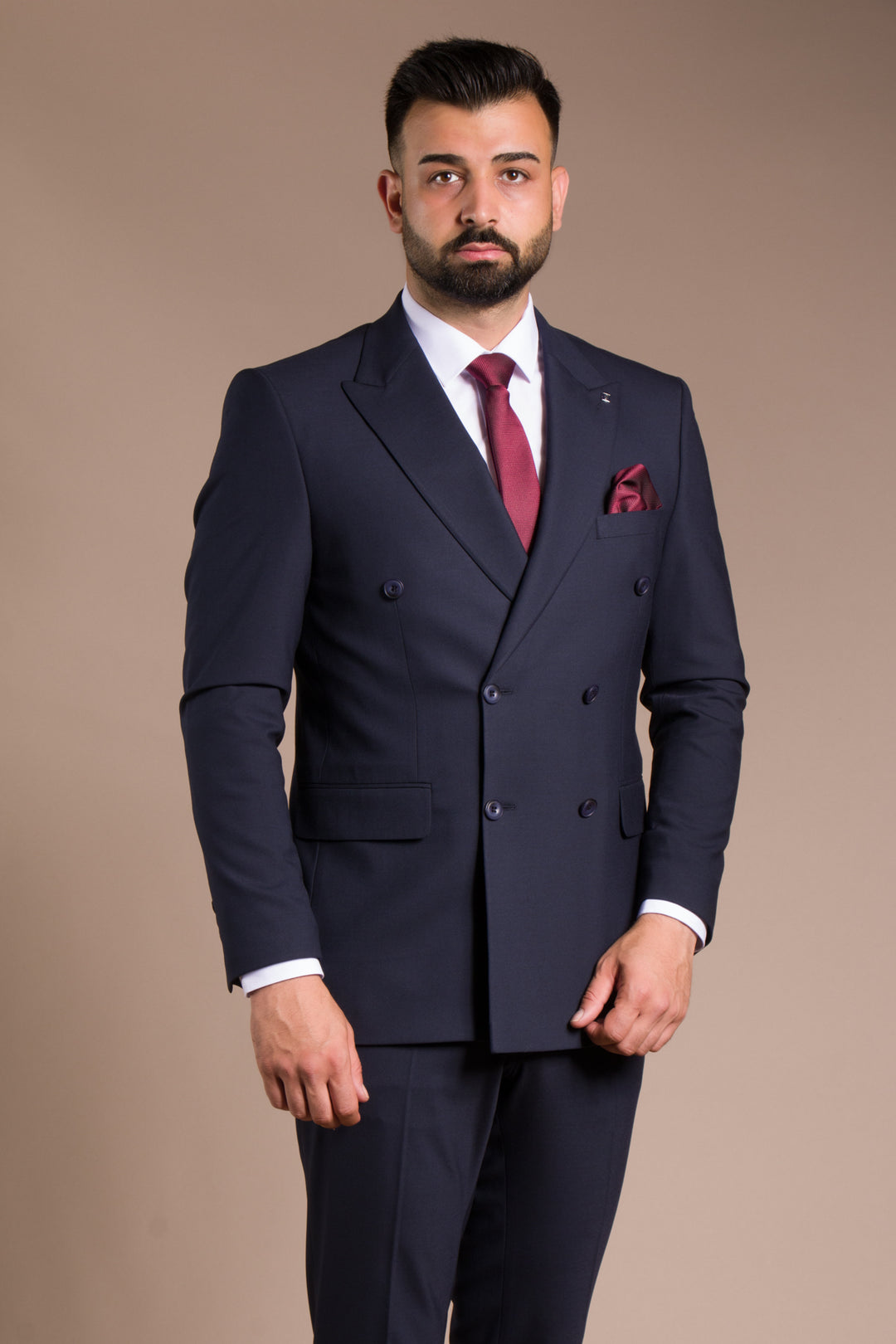 Slim Fit Kruvaze Takım Elbise
