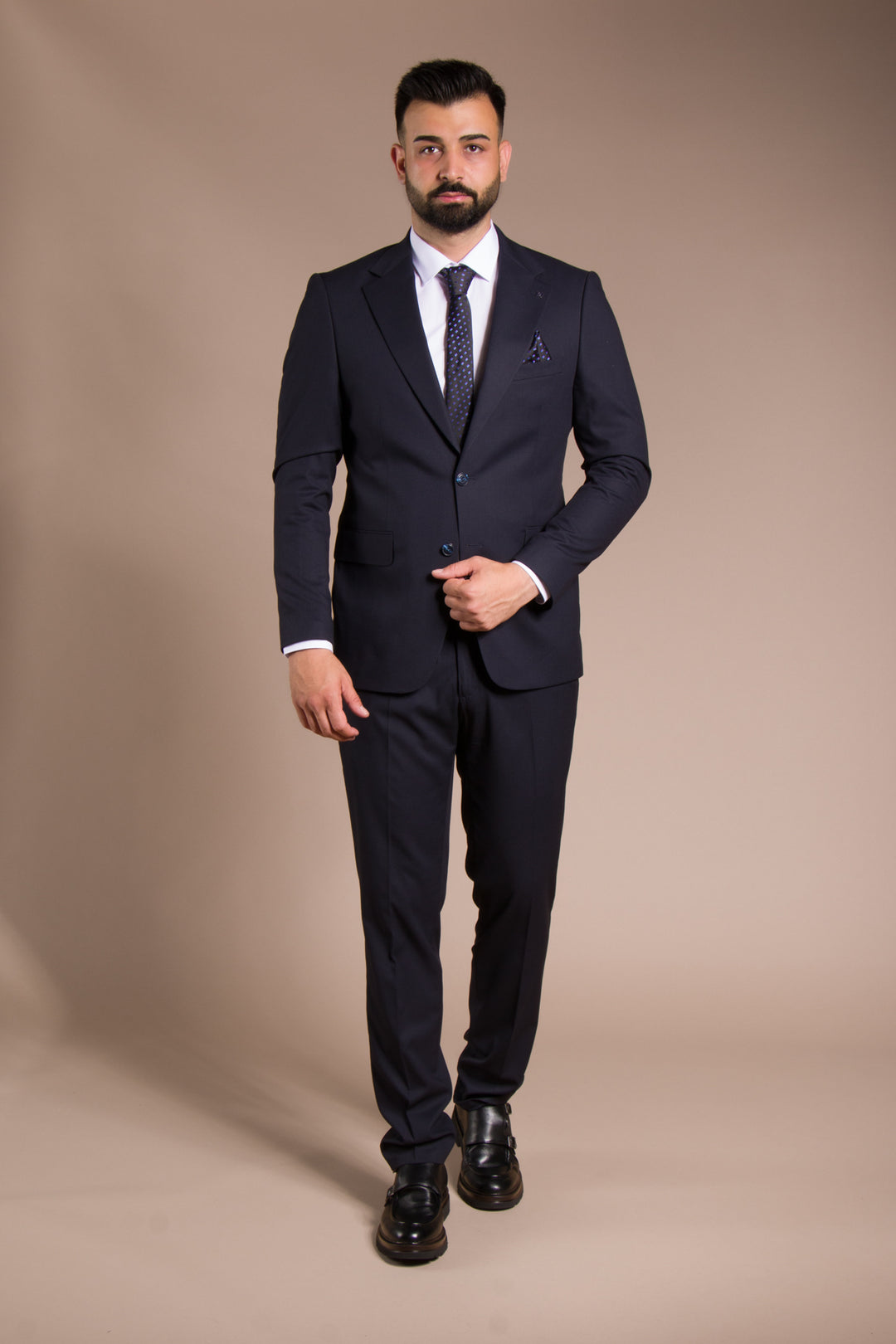 Dokulu Slim Fit Takım Elbise