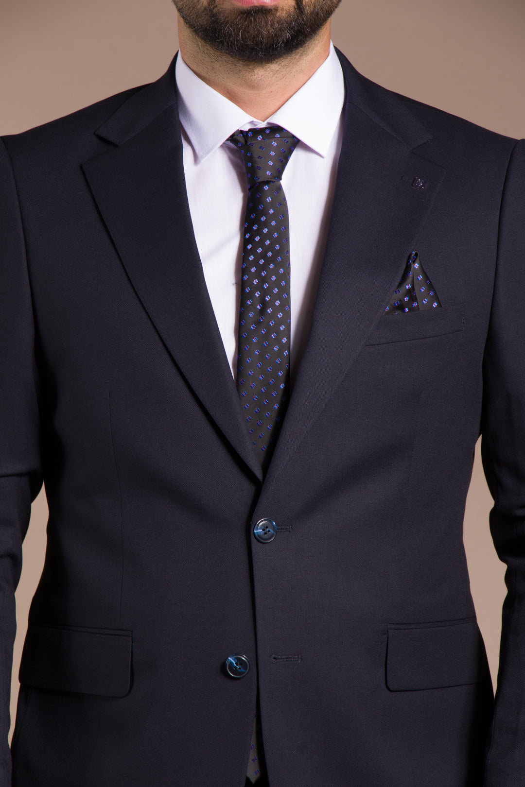 Dokulu Slim Fit Takım Elbise