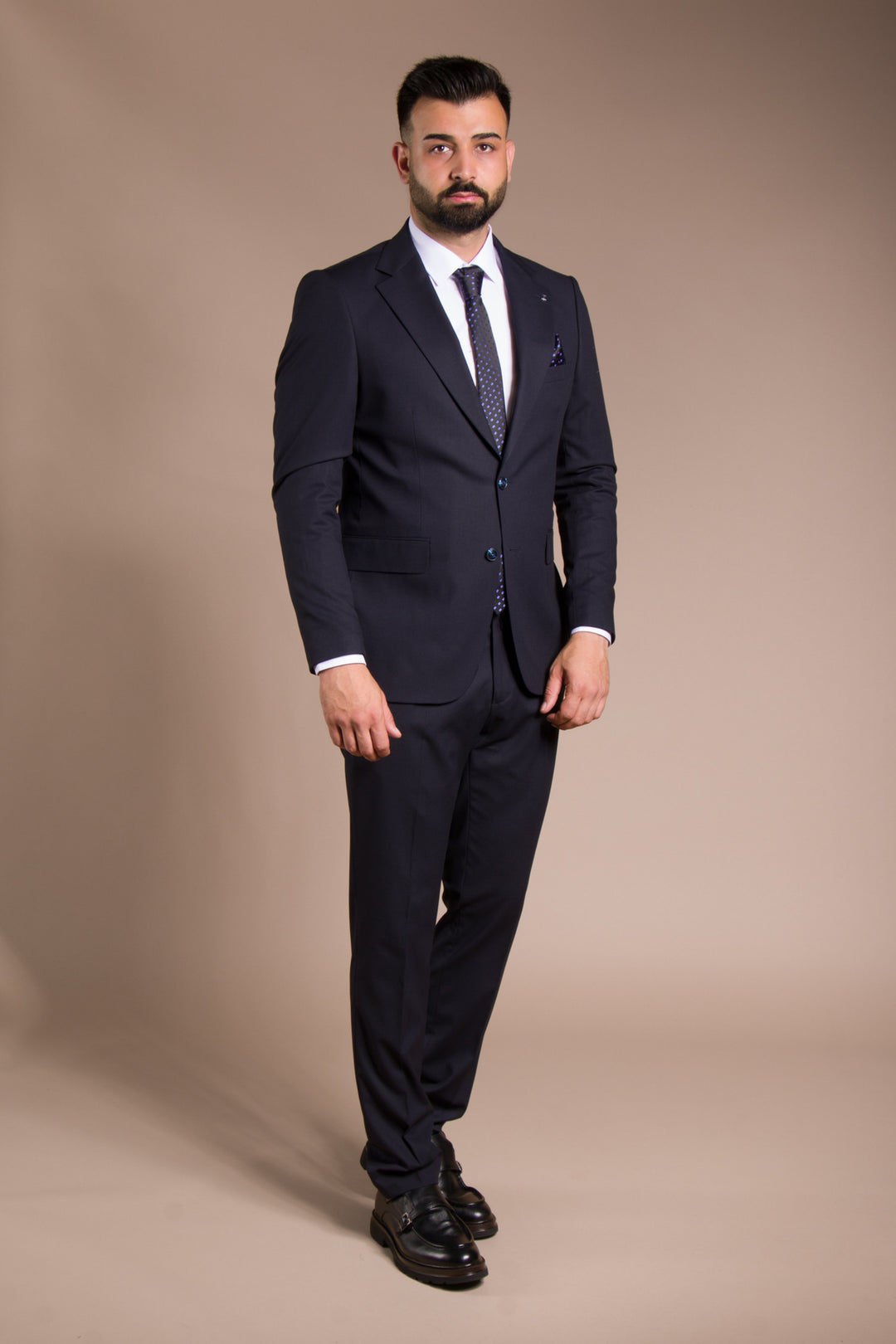 Dokulu Slim Fit Takım Elbise