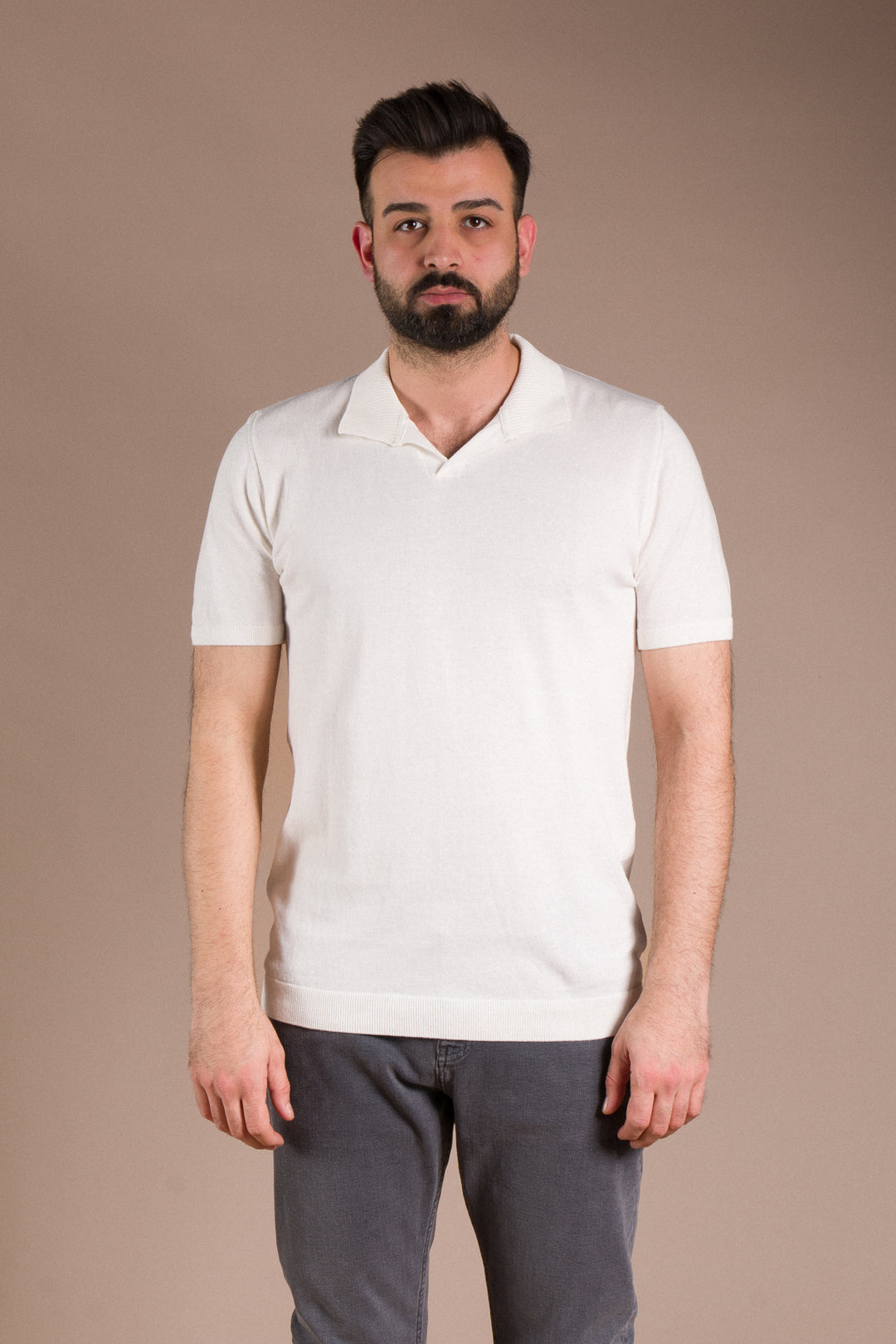 Yaka Detaylı Polo Yaka Triko T-Shirt