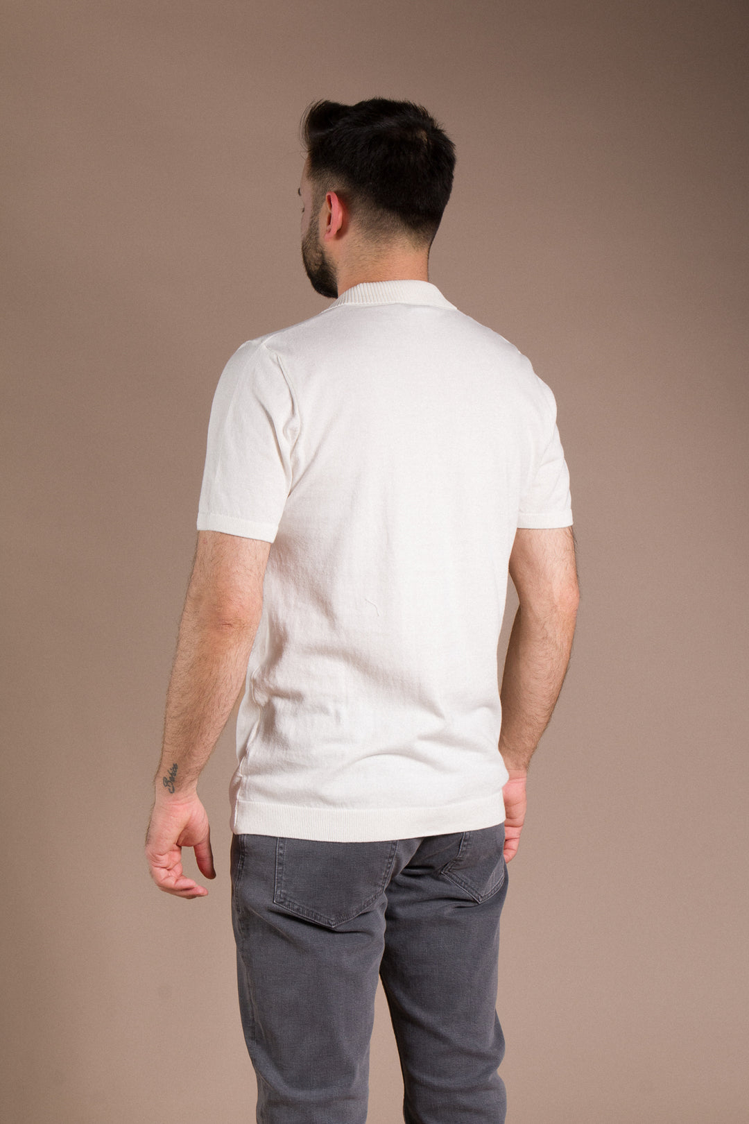 Yaka Detaylı Polo Yaka Triko T-Shirt