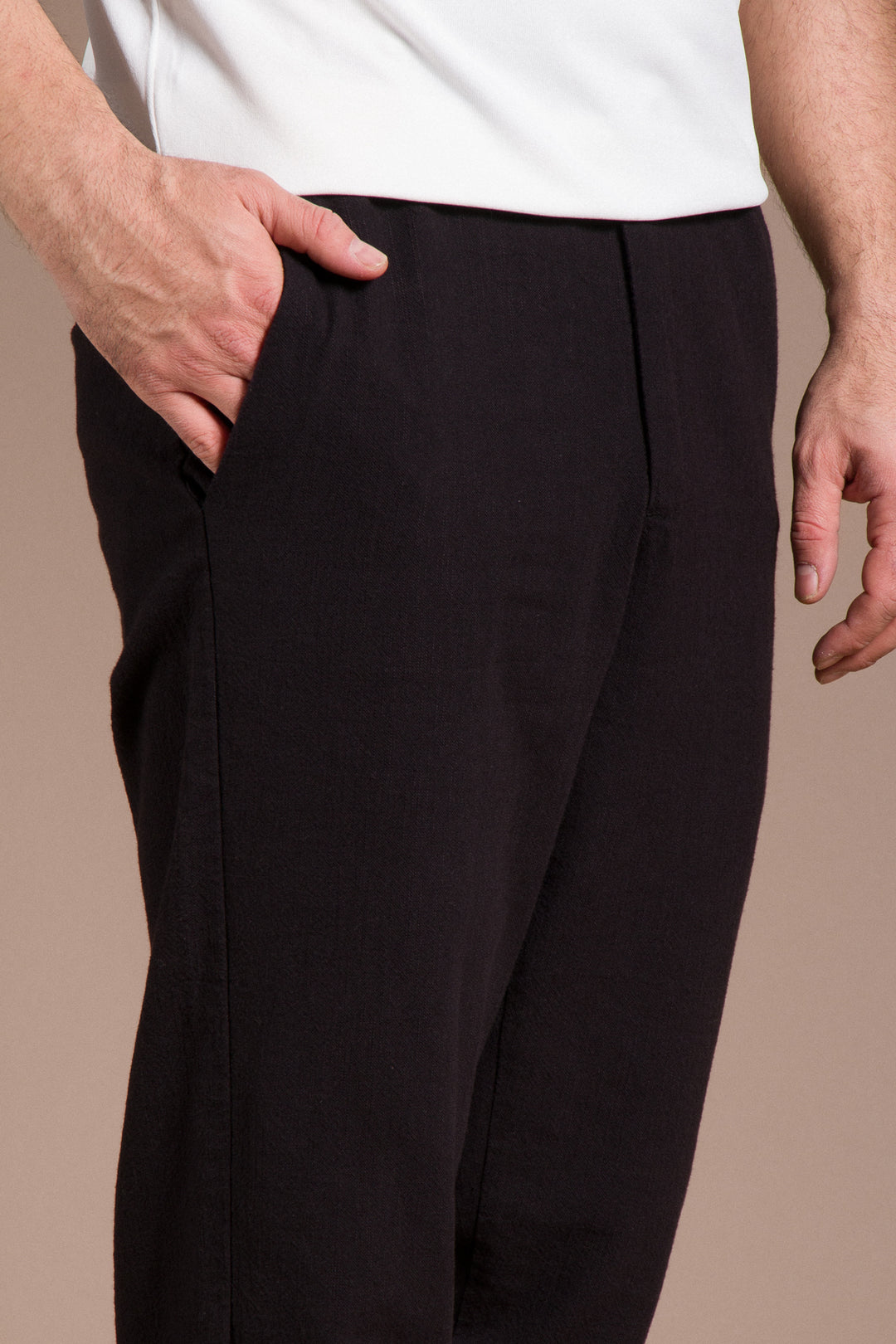 İpli Keten Pantolon