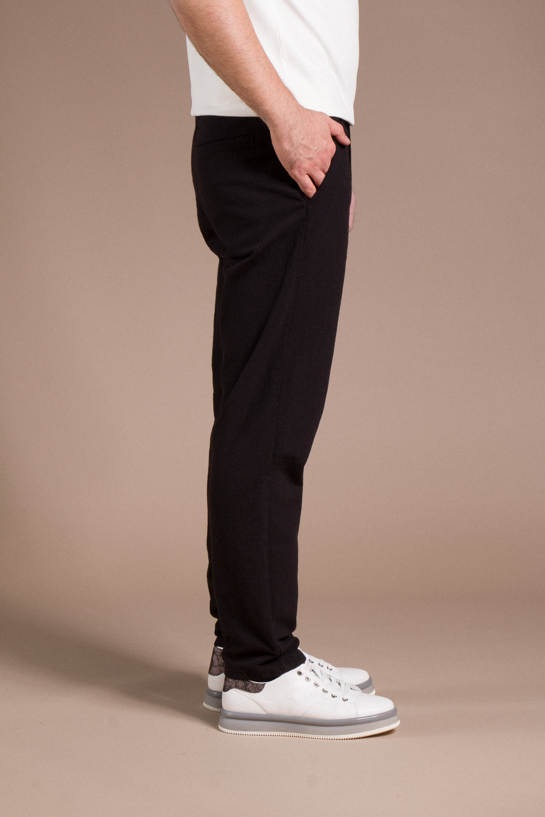 İpli Keten Pantolon