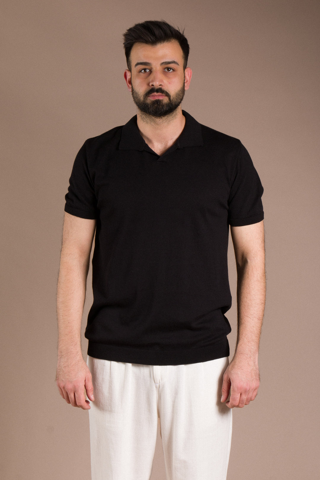 Yaka Detaylı Polo Yaka Triko T-Shirt